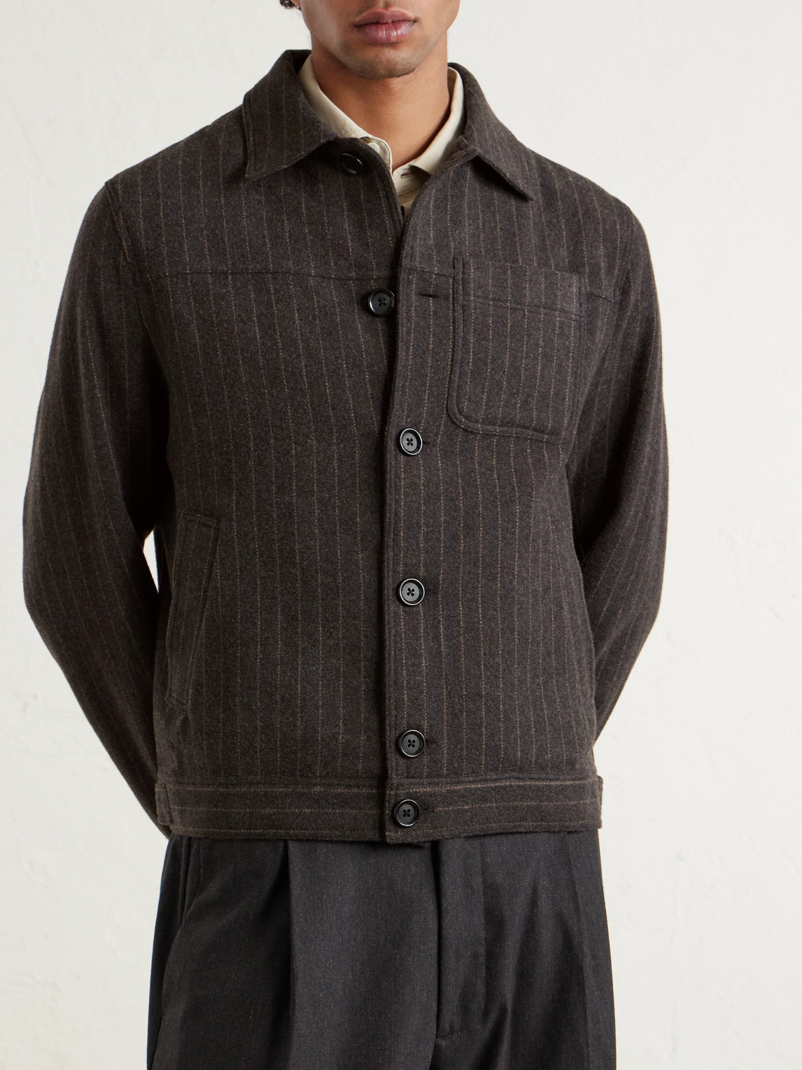  Oliver Spencer - Buffalo Striped Wool-blend Jacket - Men - Brown - Uk/us 36 