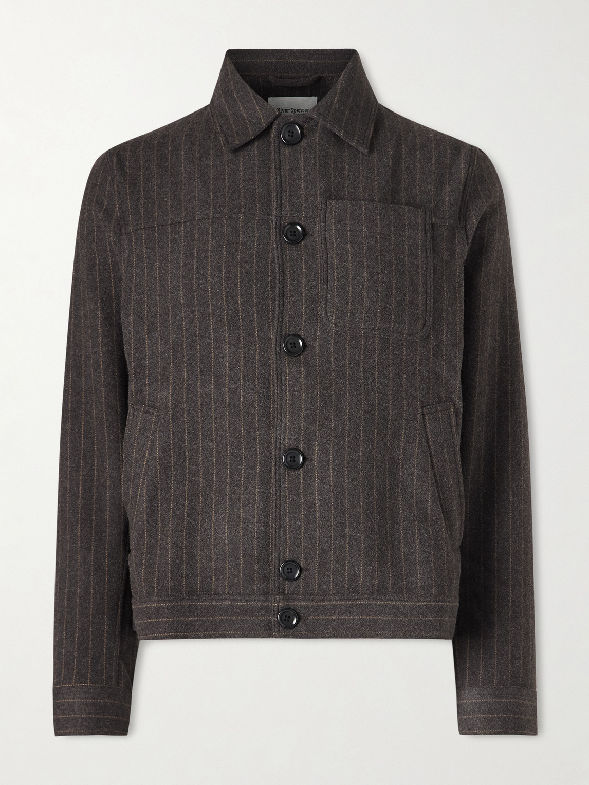 Oliver Spencer Buffalo Striped Wool-blend Jacket In Multi