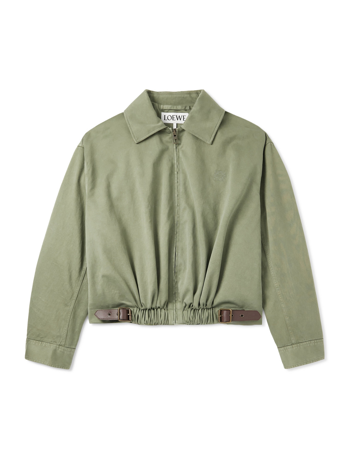 Loewe Garment-dyed Cotton Jacket In Green