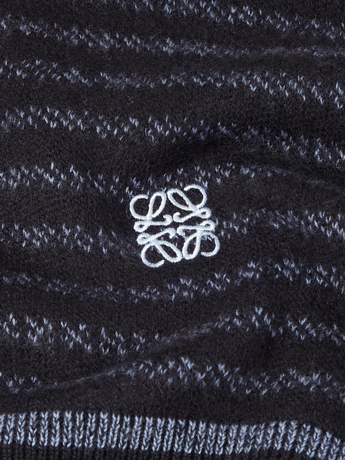 Loewe Striped Logo-embroidered Sweater In Blue