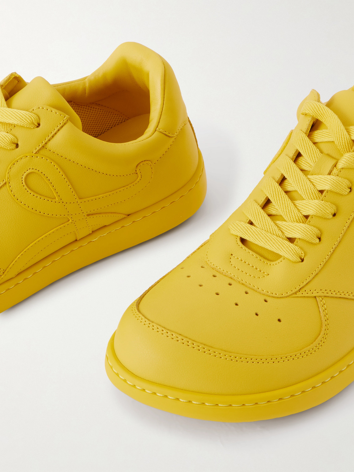 Loewe Men Jambo Leather Sneakers In Yellow