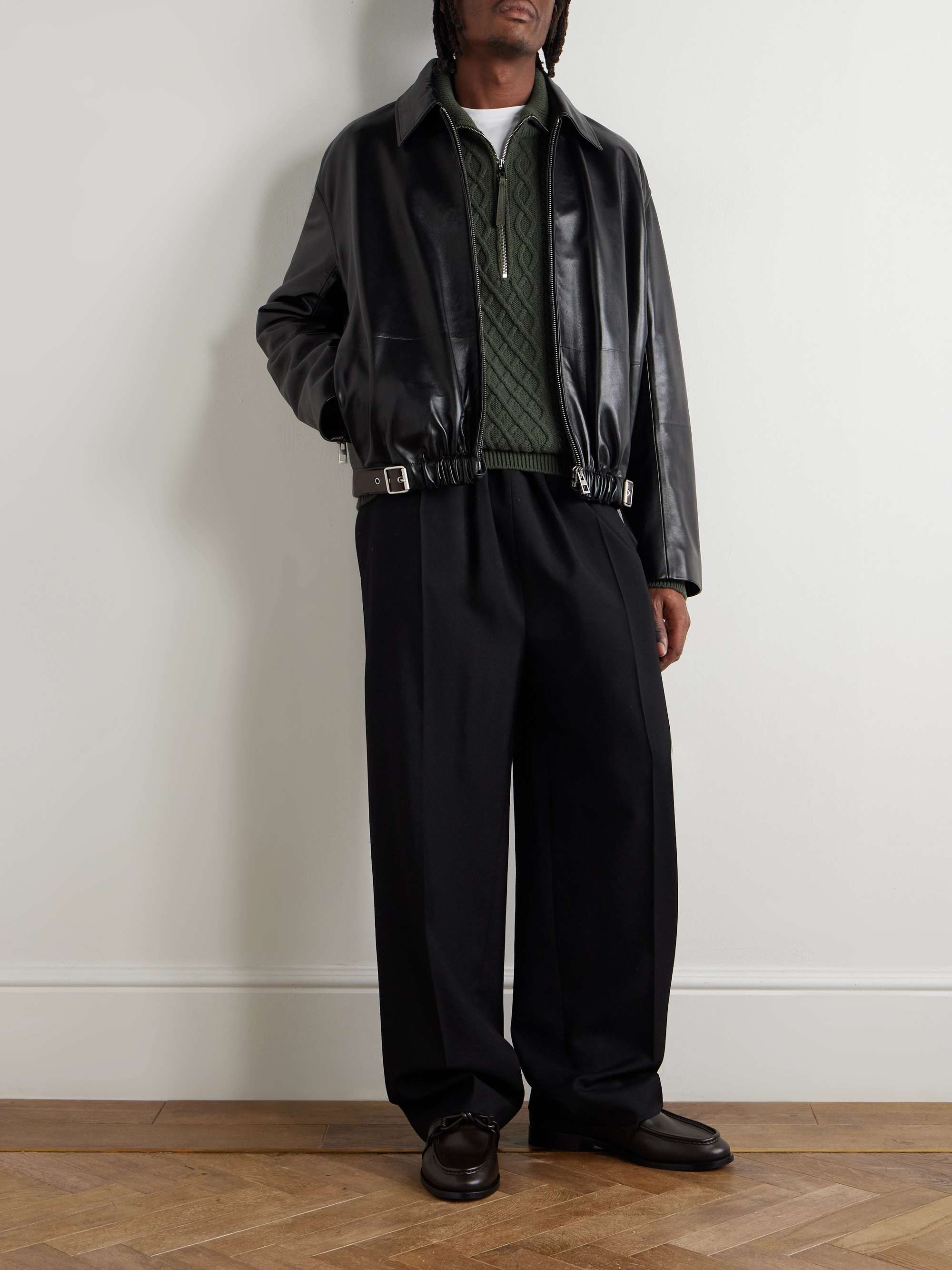 ジャケット・アウター LOEWE Leather Jacket LOEWE Leather Jacket | Brown | FARFETCH