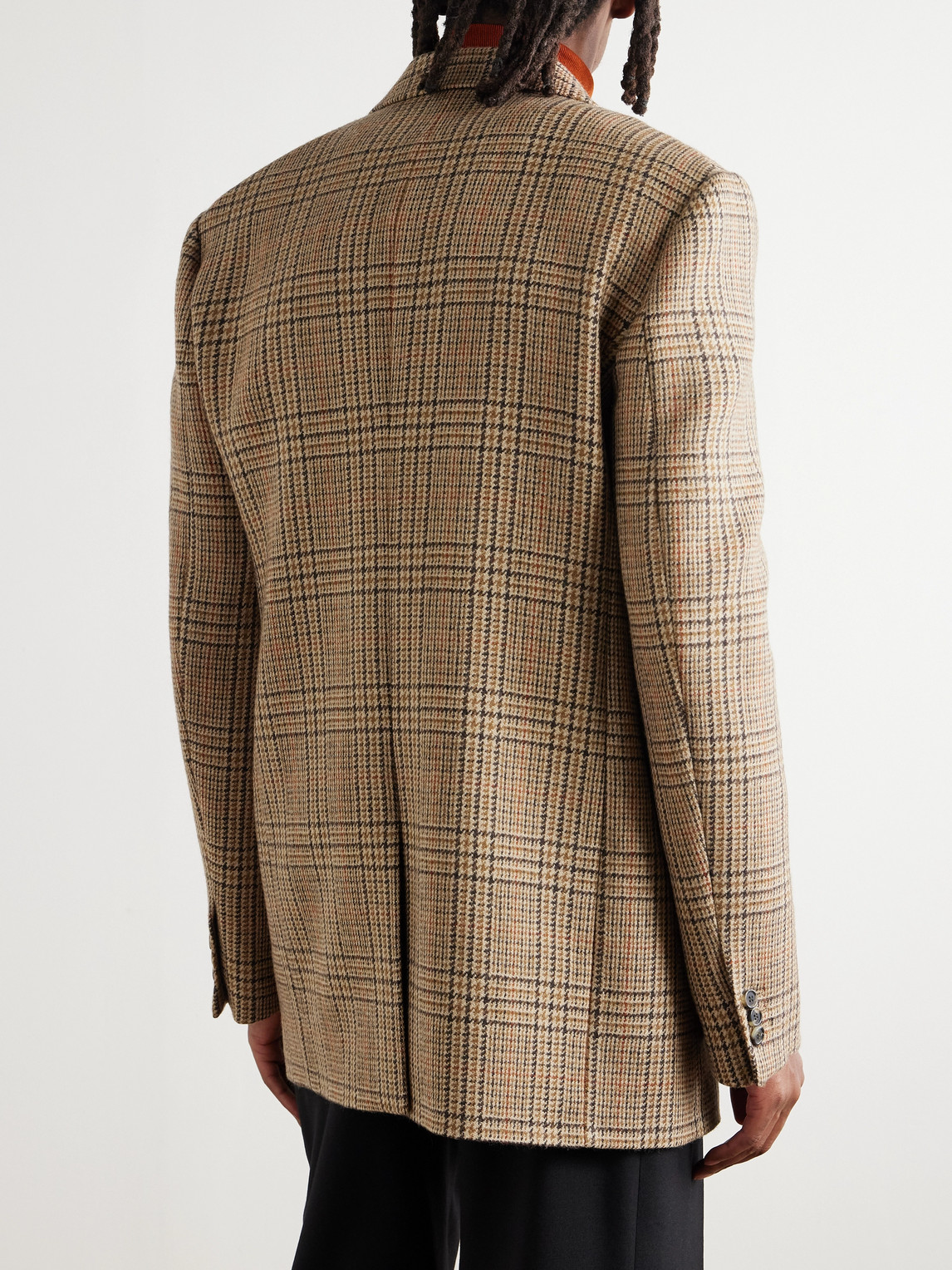Loewe Prince Of Wales Checked Wool-tweed Blazer In Neutral