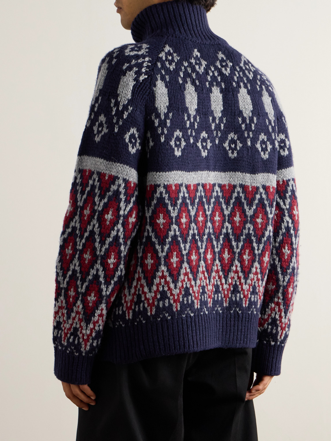 Loewe Fair Isle Wool-blend Jacquard Zip-up Cardigan In Multi