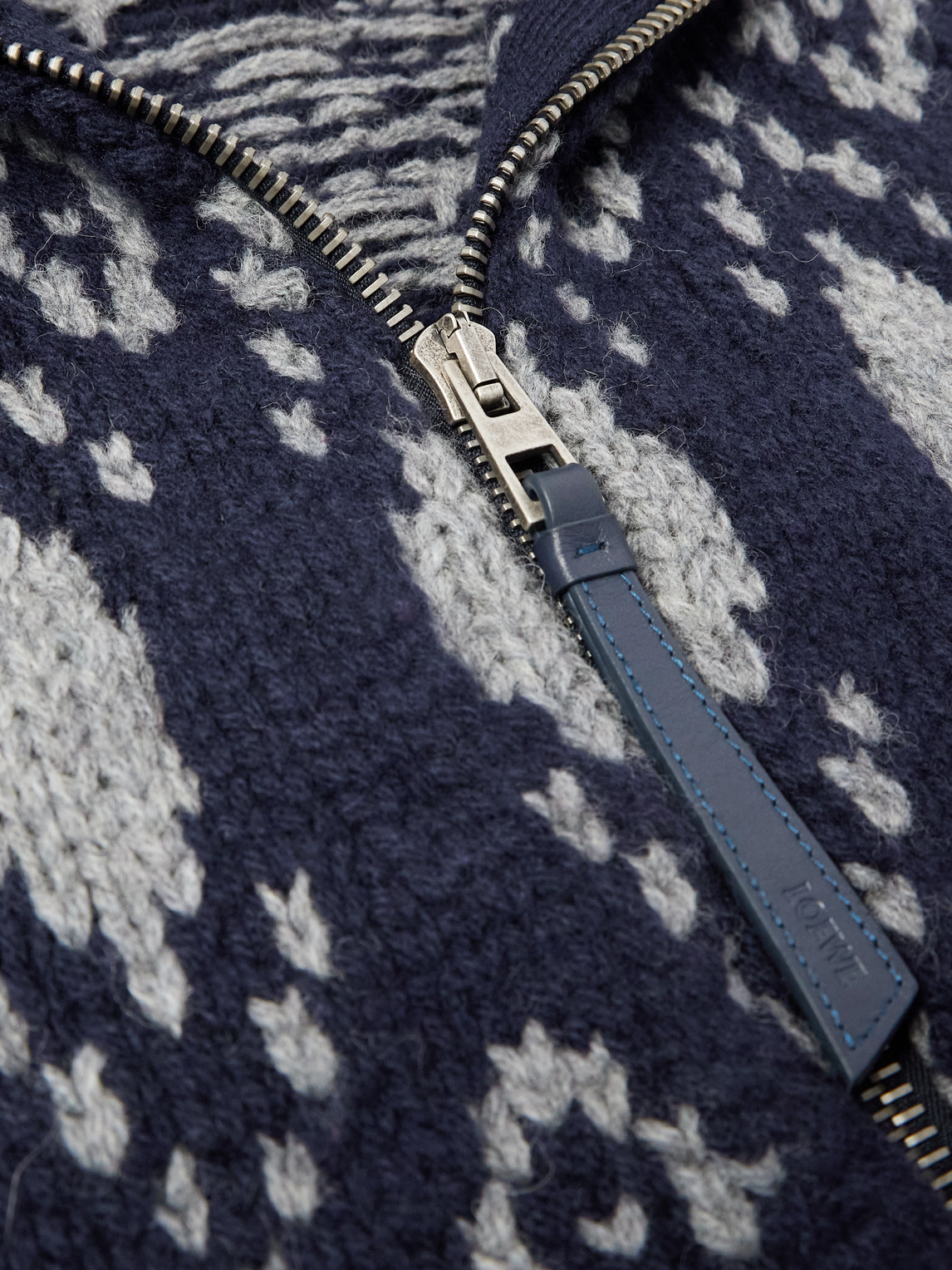 Loewe Fair Isle Wool-blend Jacquard Zip-up Cardigan In Multi