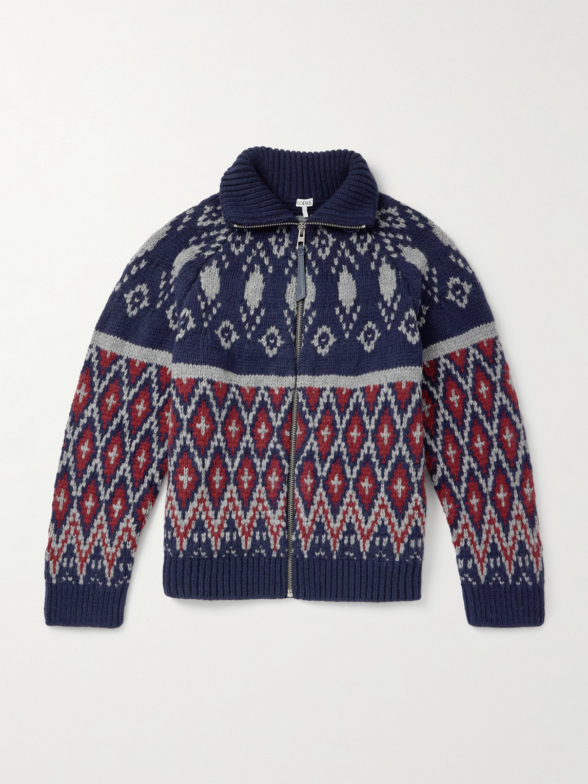 Loewe Fair Isle Wool-Blend Jacquard Zip-Up Cardiganen