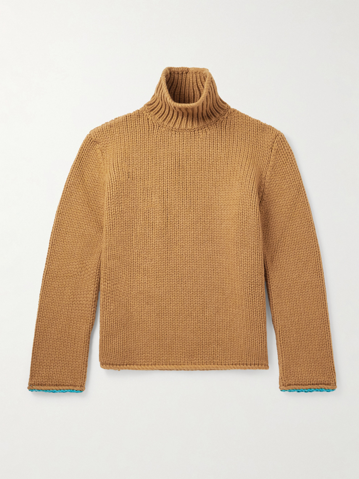Loewe uede-Trimmed Wool Rollneck weater - Men