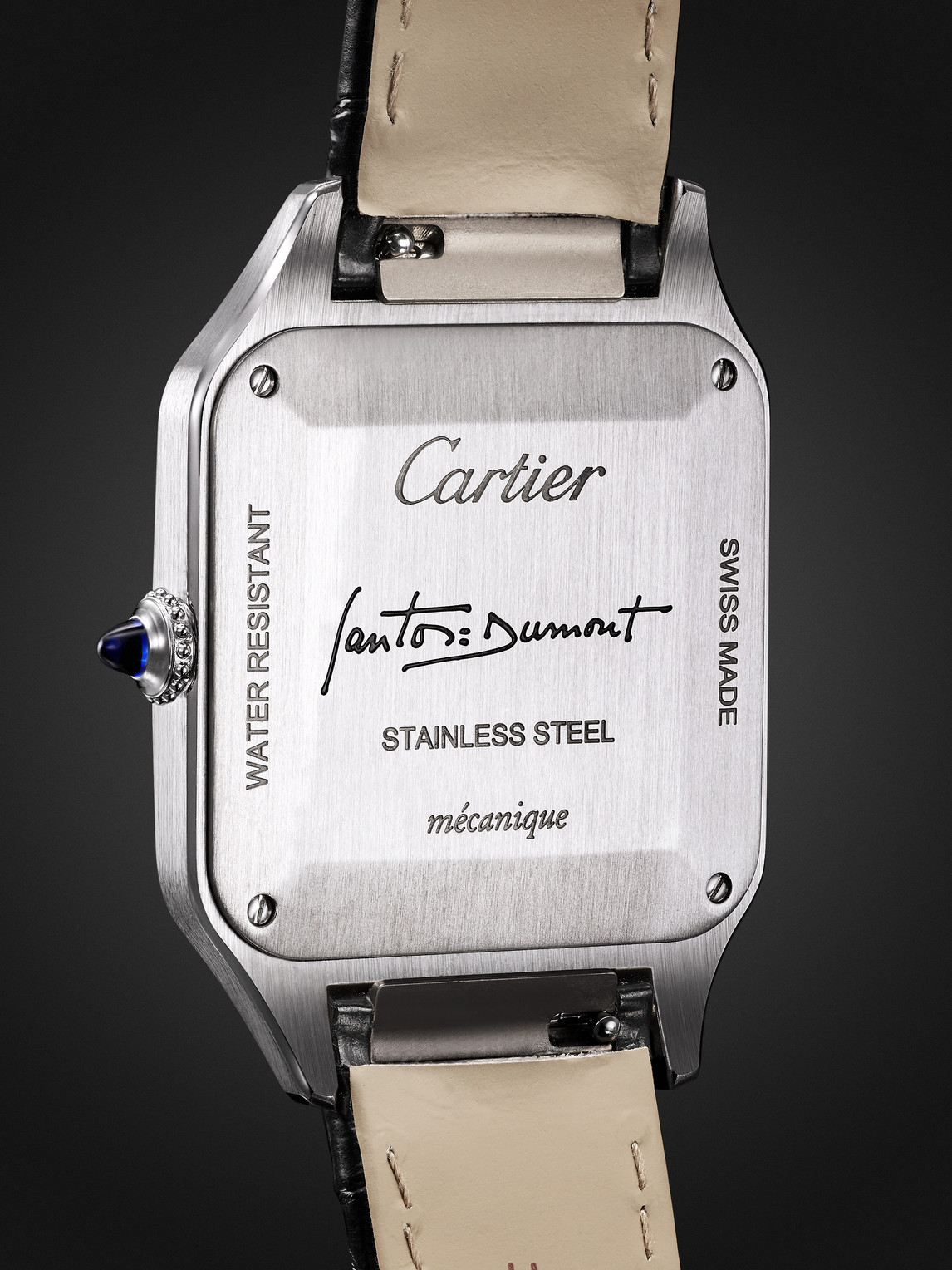  Cartier - Santos-dumont Large Automatic 43.5mm Stainless Steel And Alligator Watch, Ref. No. Crwssa0046 - Men - Black 