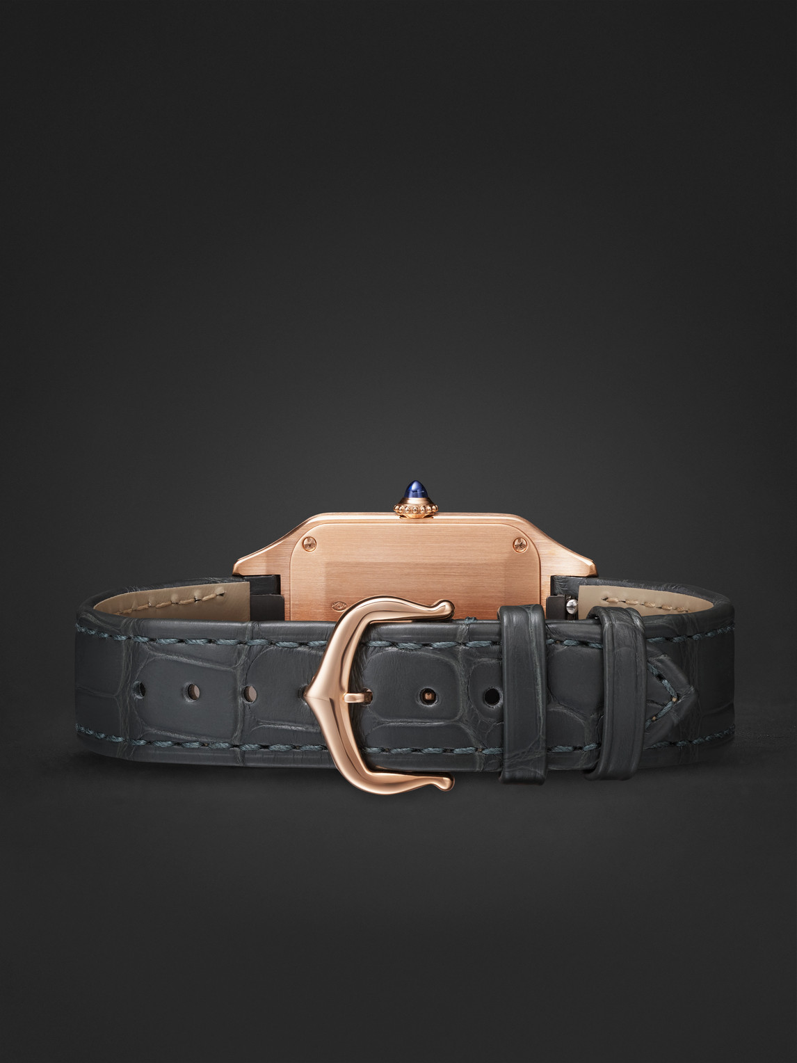  Cartier - Santos-dumont Small 38mm 18-karat Rose Gold And Alligator Watch, Ref. No. Wssa0086 - Men - Silver 
