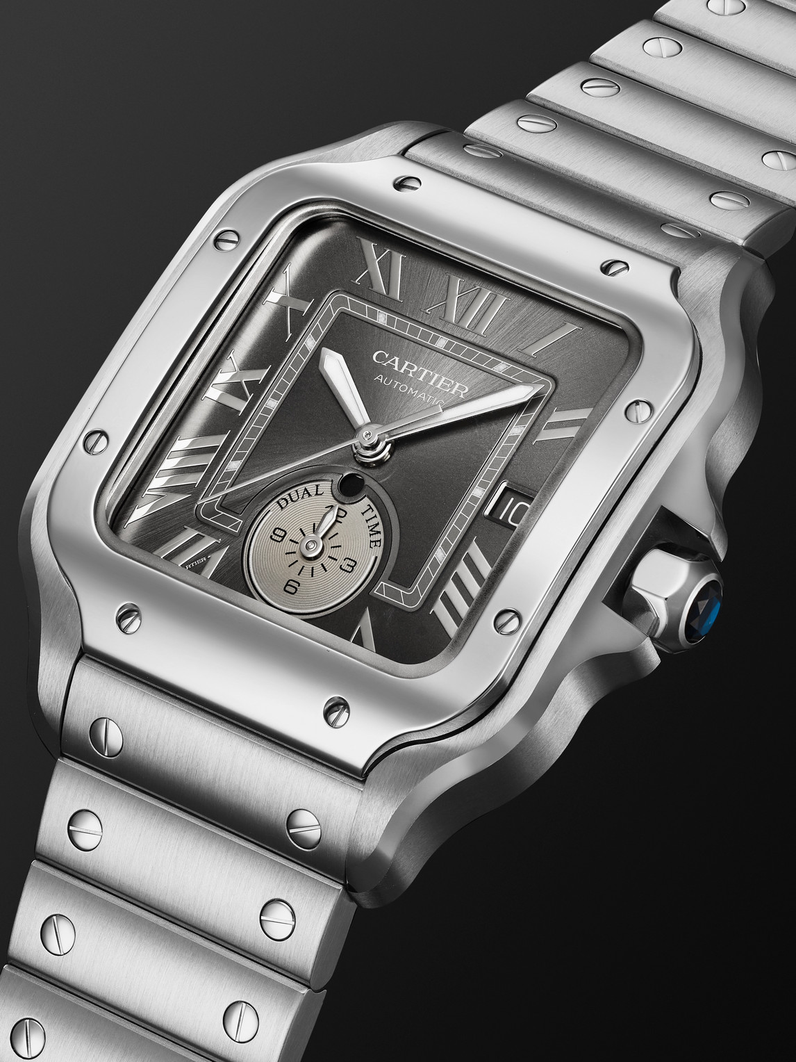  Cartier - Santos De Cartier Automatic Gmt 40.2mm Interchangeable Stainless Steel And Alligator Watch, Ref. No. Wssa0076 - Men - Black 