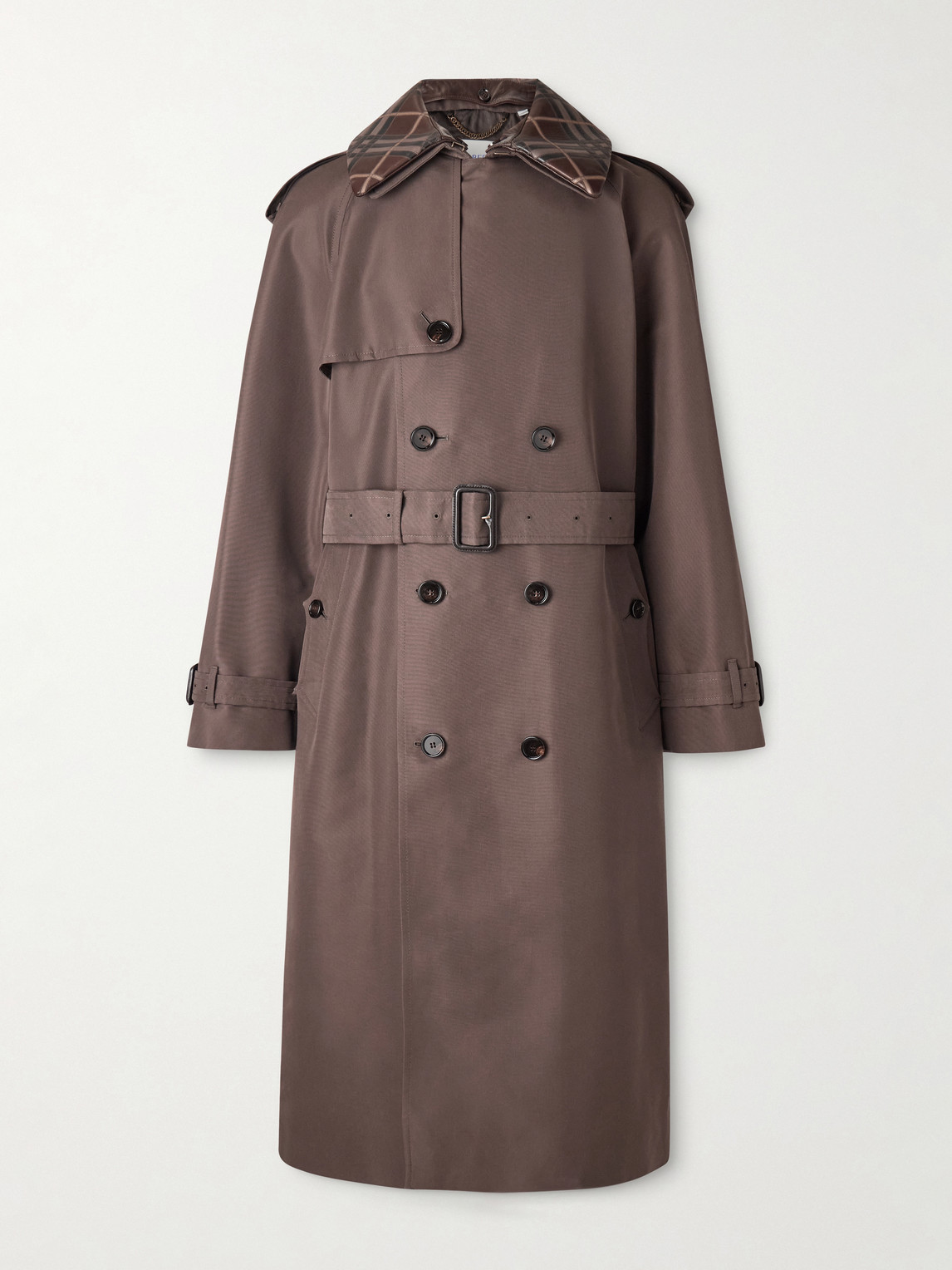 Burberry Leather-Trimmed Silk and Cotton-Blend Trench Coat - Men