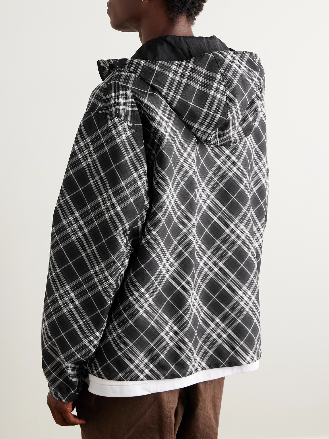  Burberry - Reversible Logo-embroidered Checked Twill And Shell Hooded Jacket - Men - Black - S 