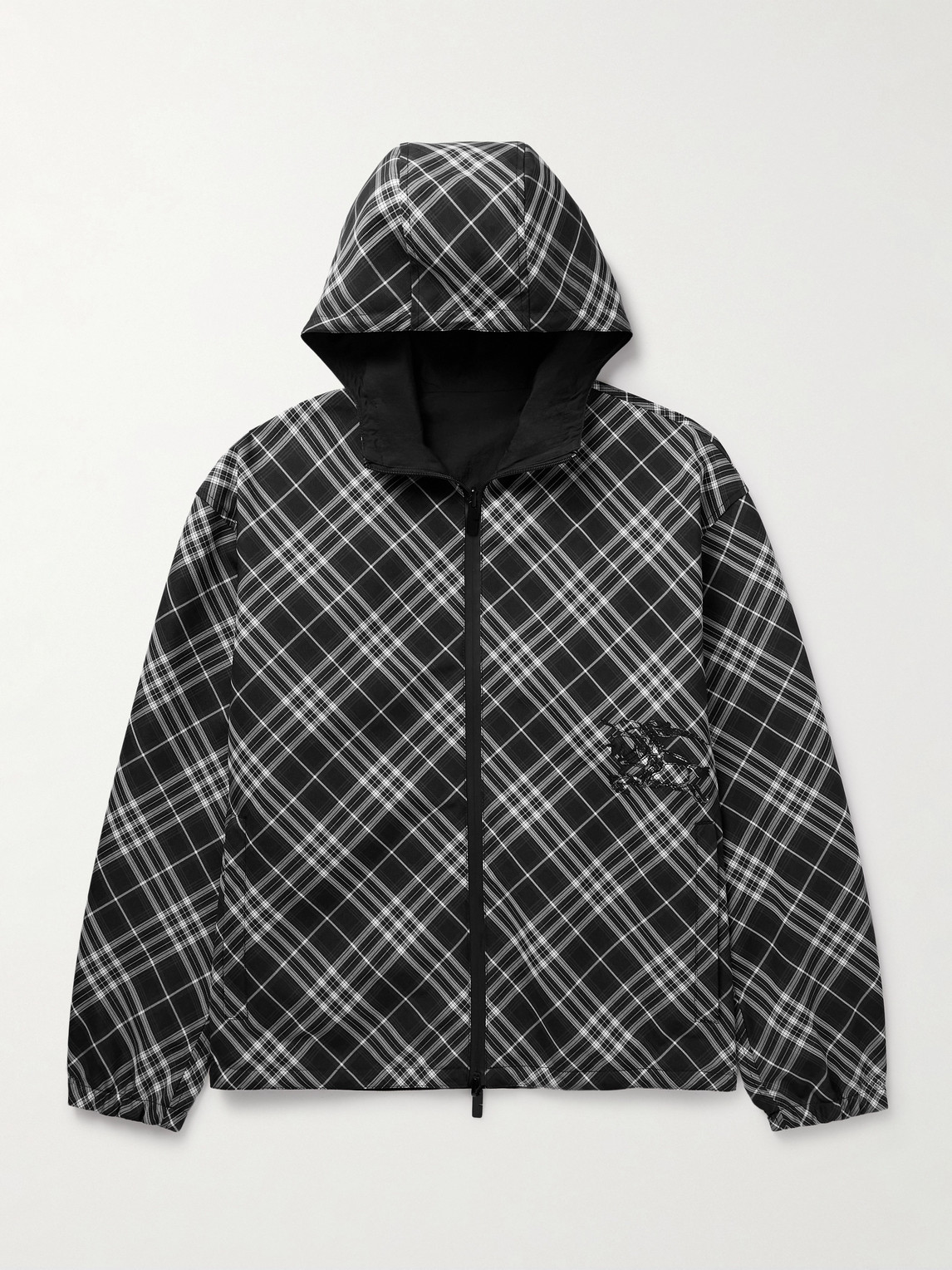 Burberry Reversible Logo-Embroidered Checked Twill and hell Hooded Jacket - Men