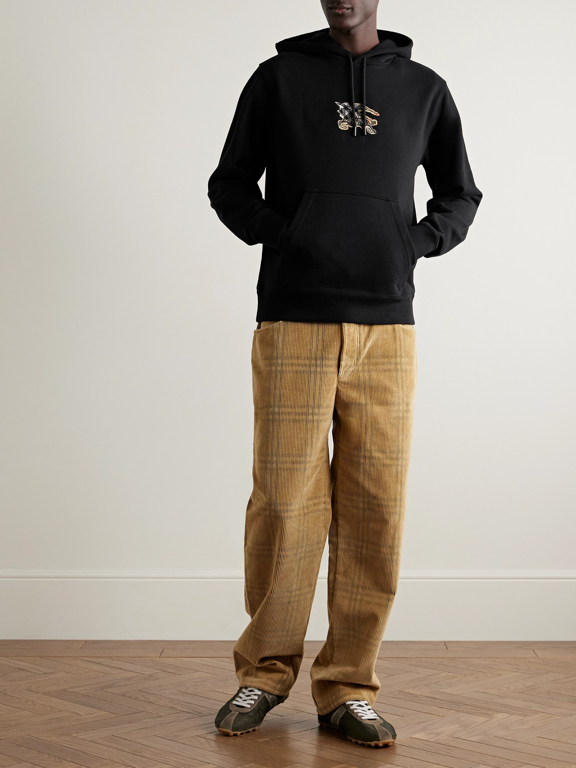 Burberry Simon Hoodie With Front Pocket And Hood In Black