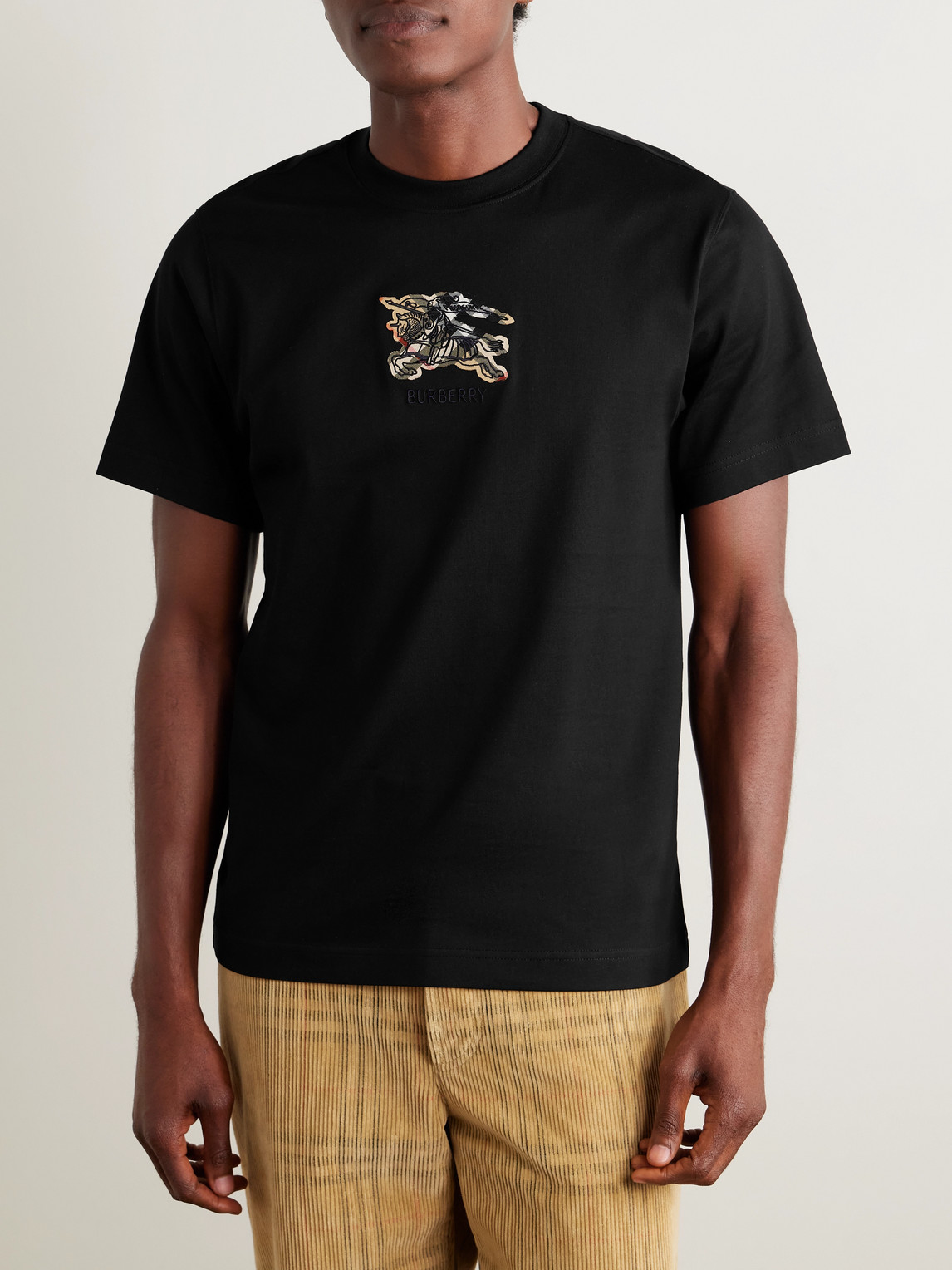 Burberry Graphic Print Crew Neck Short Sleeve T Shirt In Black