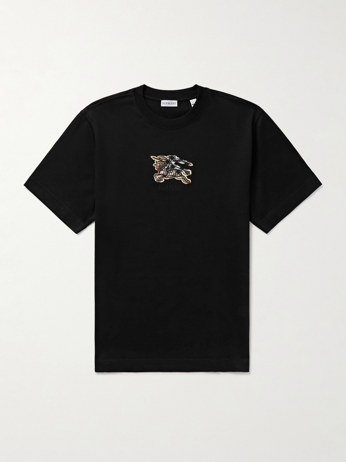Burberry Logo-Embroidered Appliquéd Cotton-Jersey T-Shirt - Men