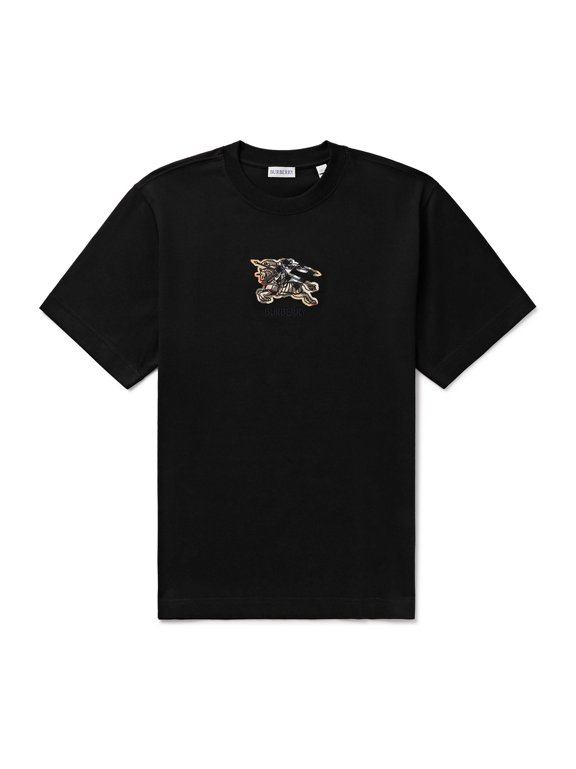 Burberry Graphic Print Crew Neck Short Sleeve T Shirt In Black