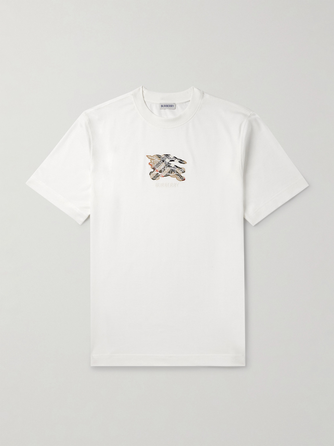 Burberry Slim-Fit Logo-Embroidered Appliquéd Cotton-Jersey T-Shirt - Men
