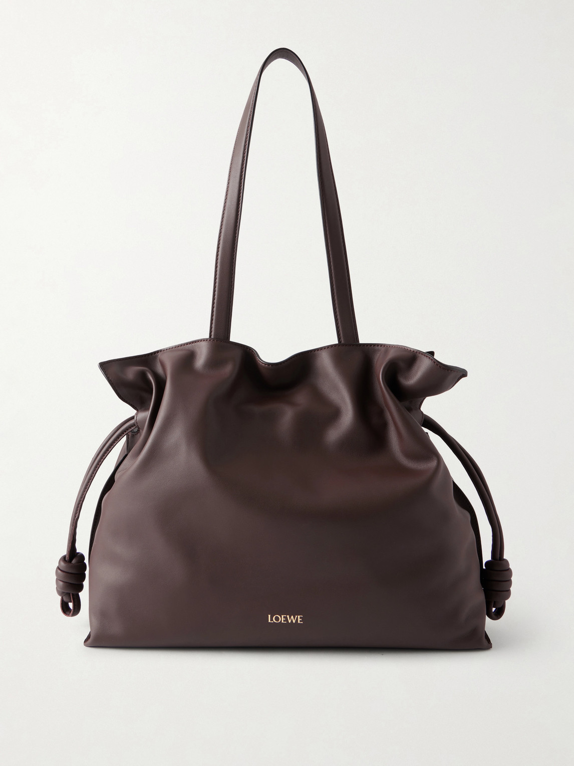 Loewe Flamenco Large Leather Tote Bag In Brown