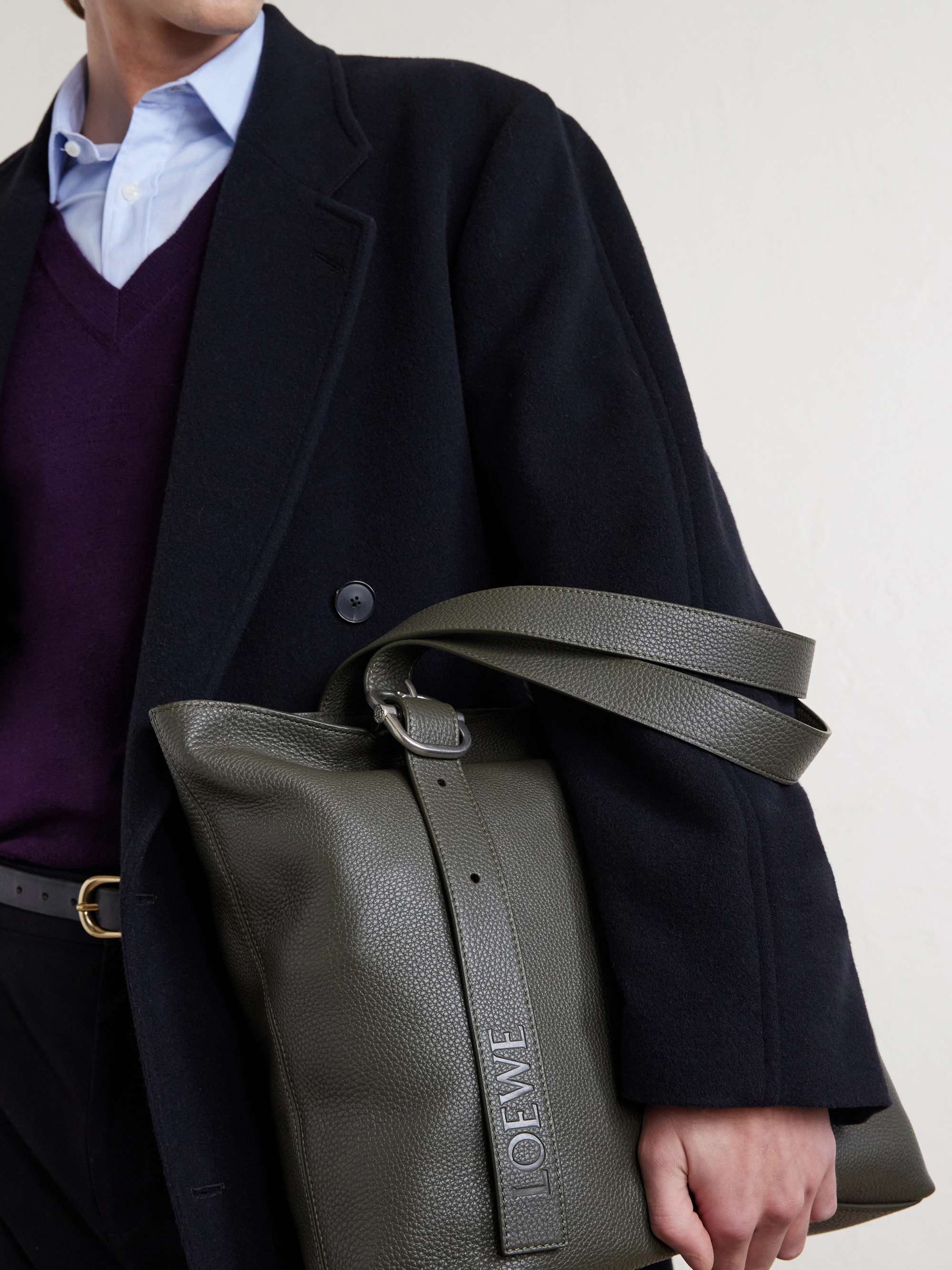 Loewe Loop LOEWE Loop Logo-Debossed Full-Grain Leather Tote Bag for Men | MR PORTER