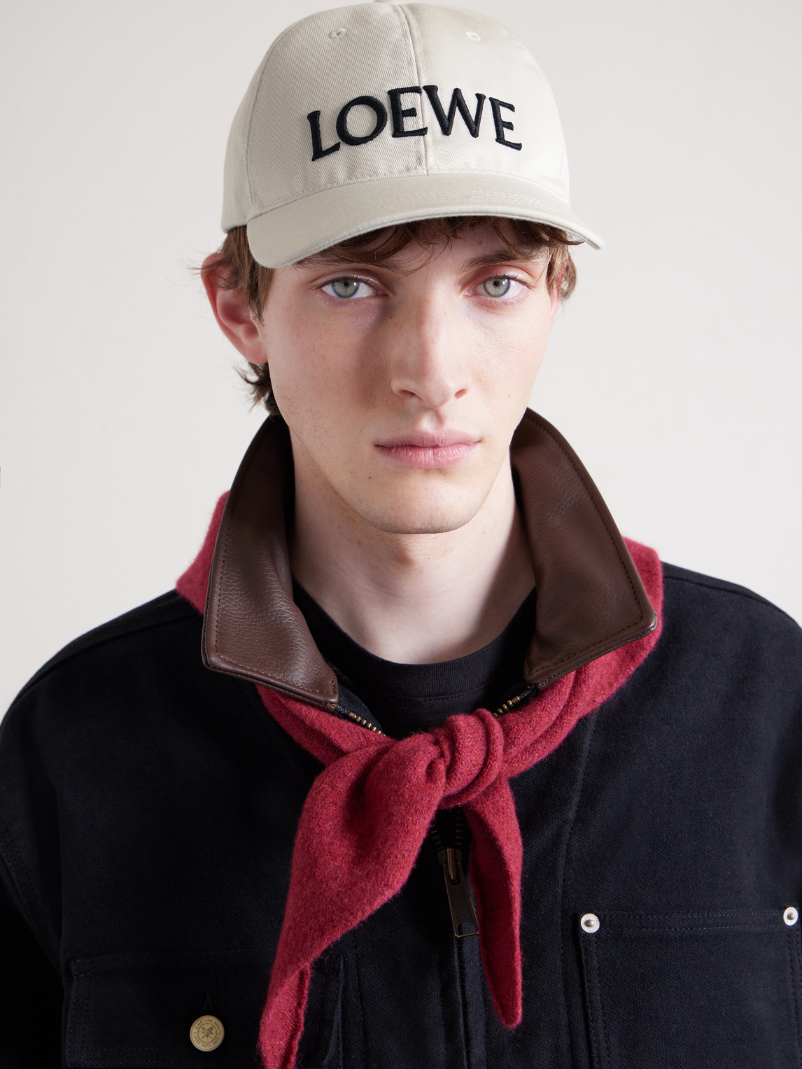 Loewe Louis Wain Logo-embroidered Cotton-twill Baseball Cap In Neutral