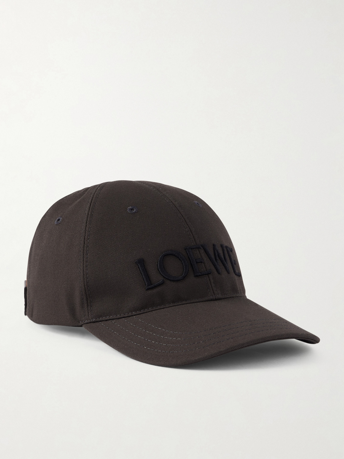Loewe Louis Wain Futurist Cat Leather-trimmed Appliquéd Embroidered Cotton-canvas Baseball Cap In Brown