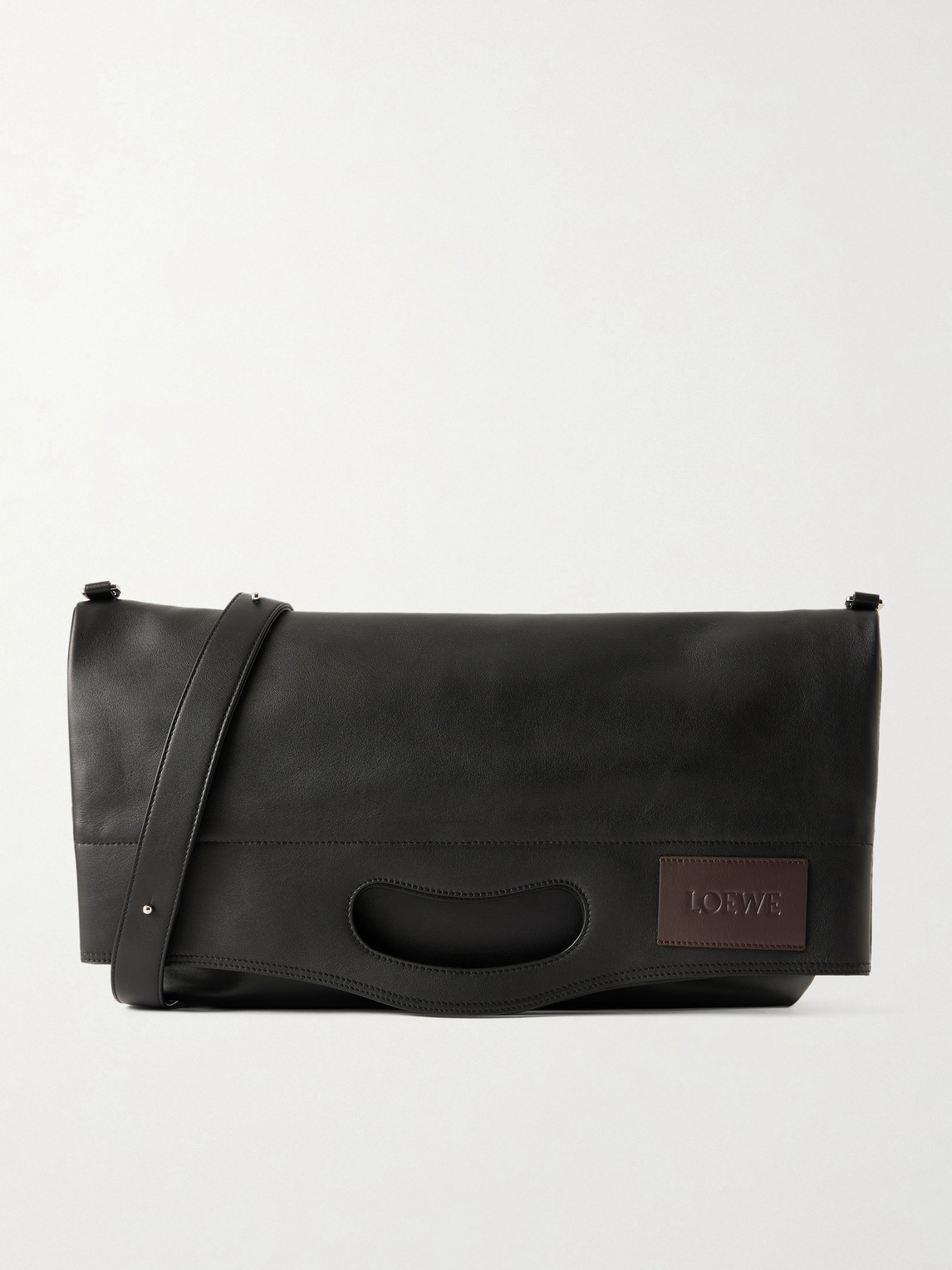 Loewe Bobby Logo-appliquéd Leather Tote Bag In Black