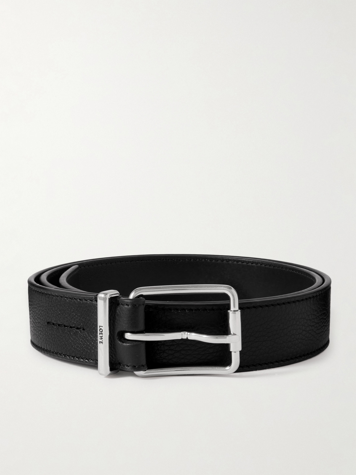 Loewe Essential 3.2cm Full-grain Leather Belt In Blue