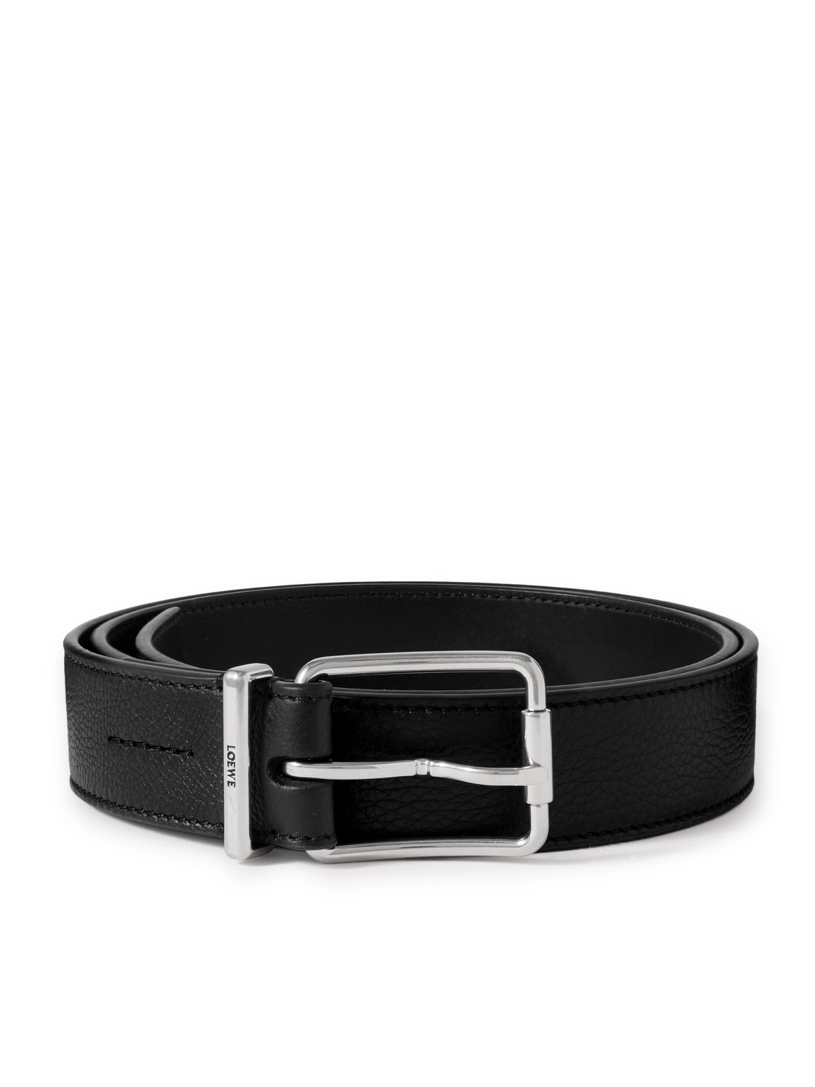 Loewe Essential 3.2cm Full-grain Leather Belt In Blue