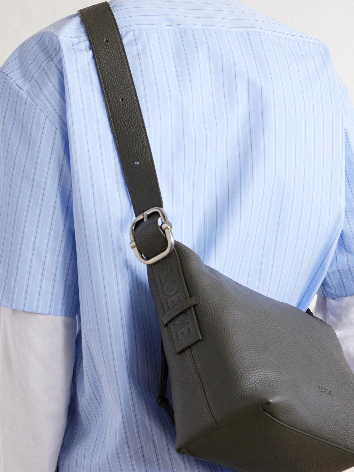 Loewe Loop Loewe Loop Full-grain Leather Messenger Bag In Green | ModeSens