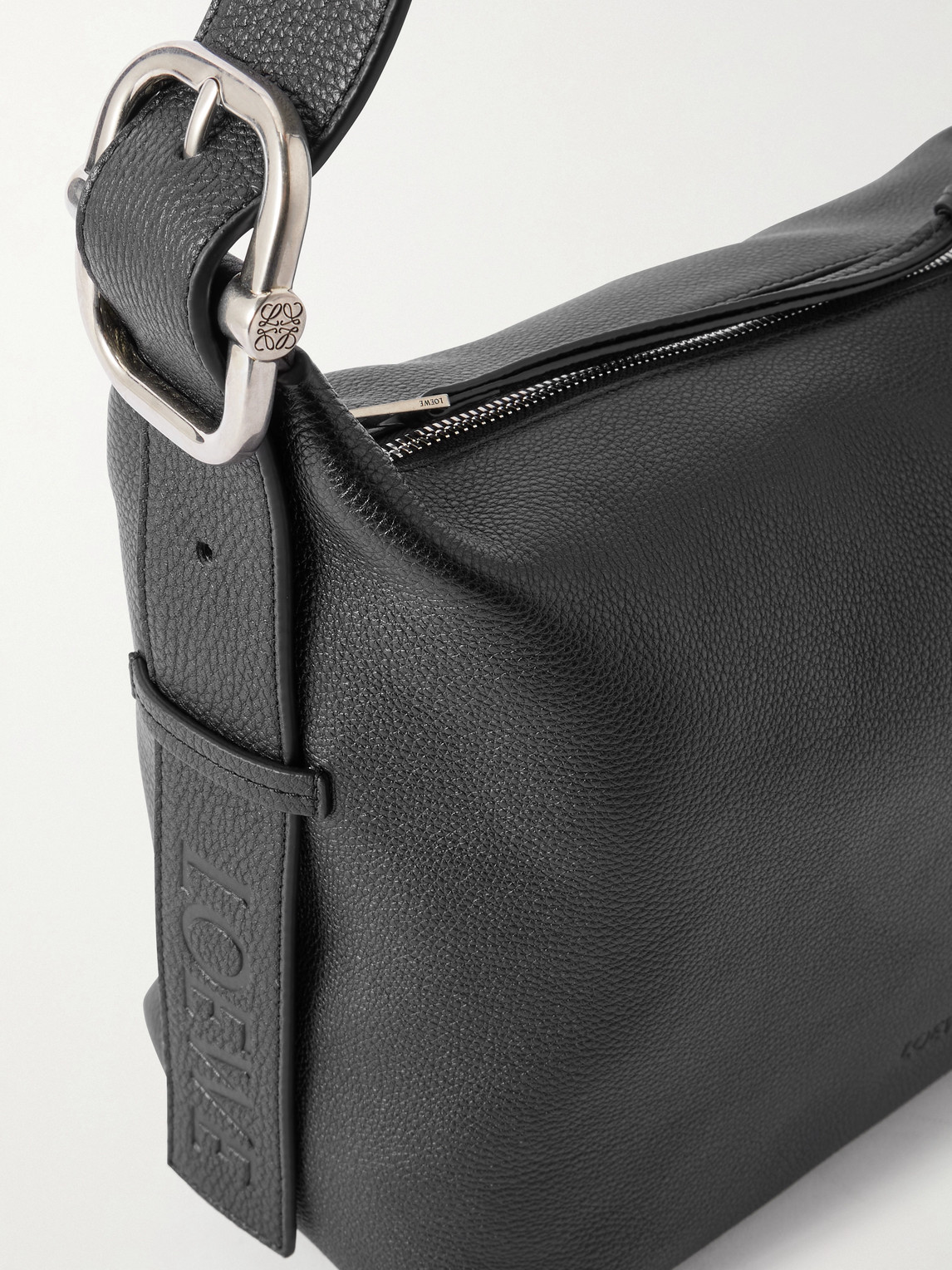 Loewe Loop Full-grain Leather Messenger Bag In Black