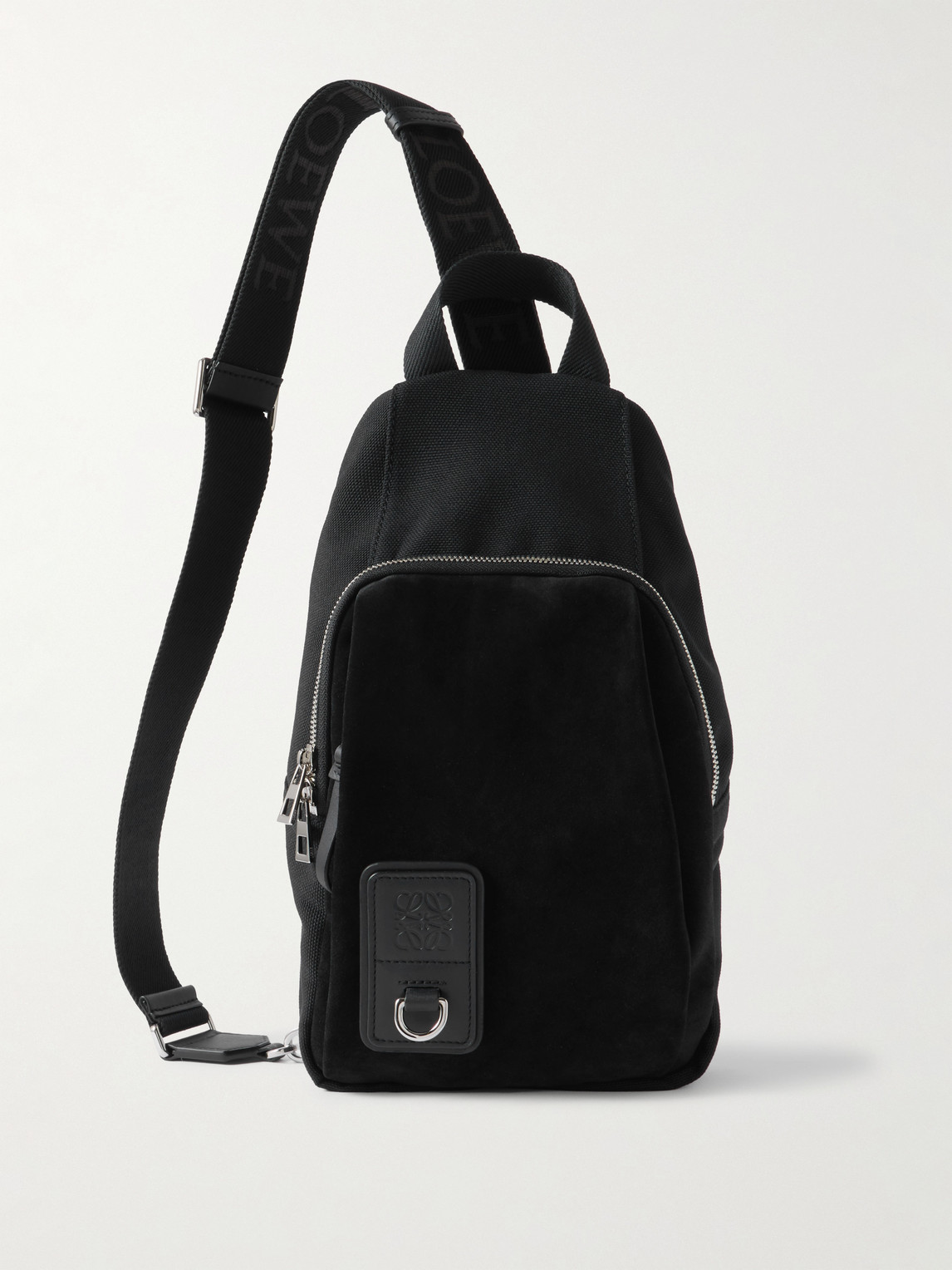 Loewe Flex Sling Leather and Suede-Trimmed Canvas Bag - Men