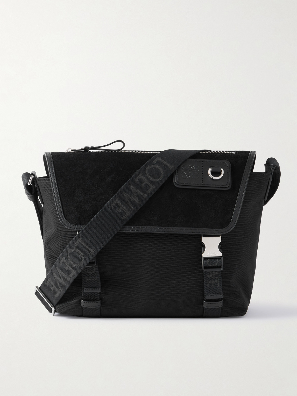 Loewe Leather-Trimmed Suede and Canvas Messenger Bag - Men
