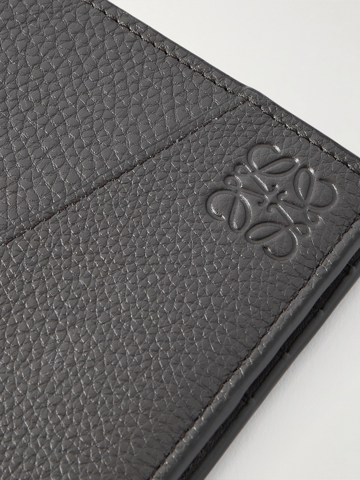 Loewe Textured Calfskin Bifold Wallet With Geometric Panel Detailing In Black