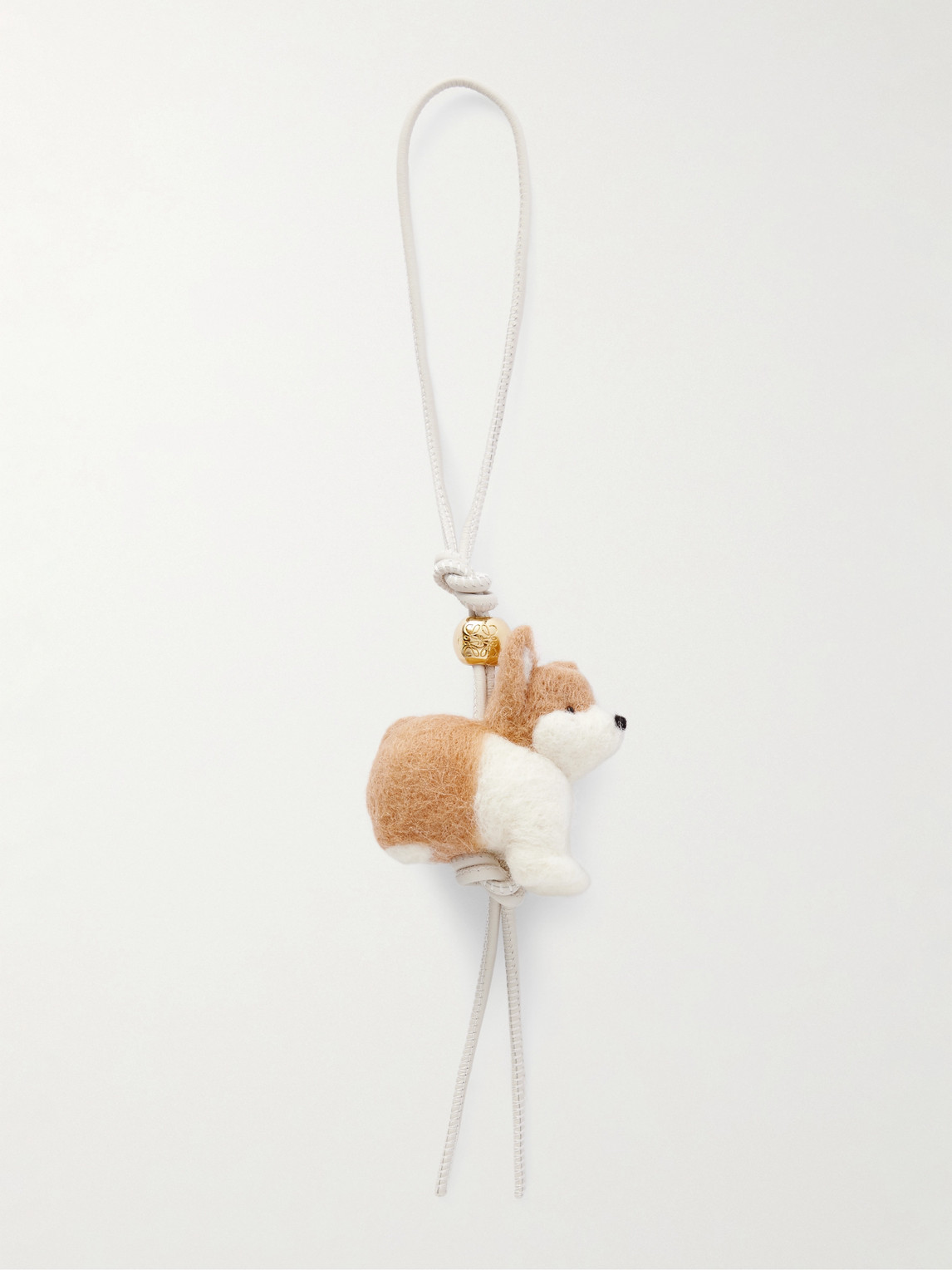 Loewe Corgi Leather-Trimmed Wool-Felt and Gold-Tone Bag Charm - Men