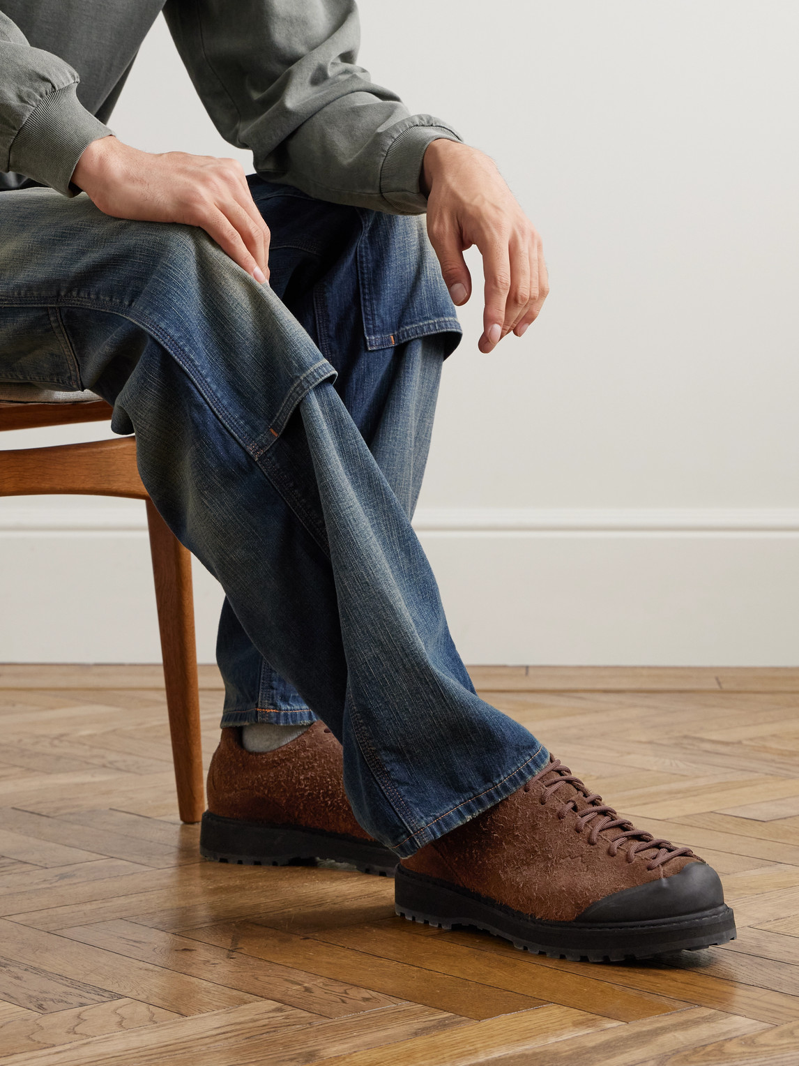 Ampezzo Rubber-Trimmed Brushed-Suede Boots — 2