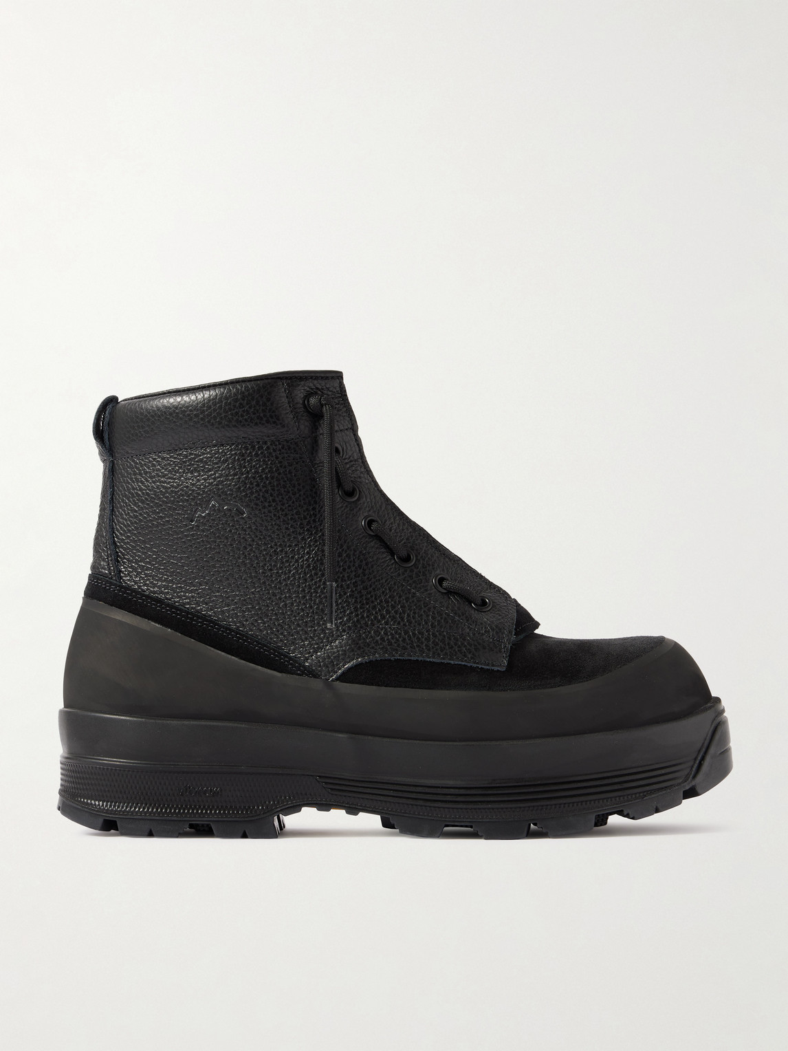 Spezzamonte Rubber-Trimmed Suede and Full-Grain Leather Boots