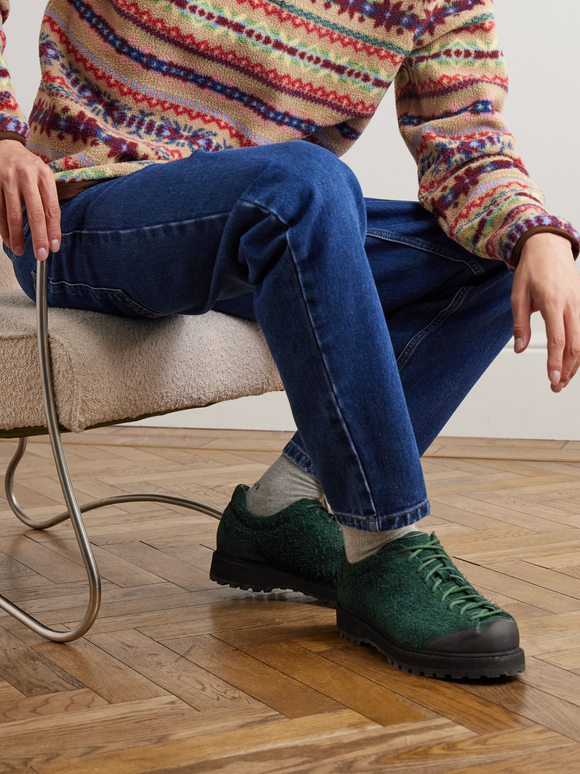 Ampezzo Rubber-Trimmed Brushed-Suede Boots — 2