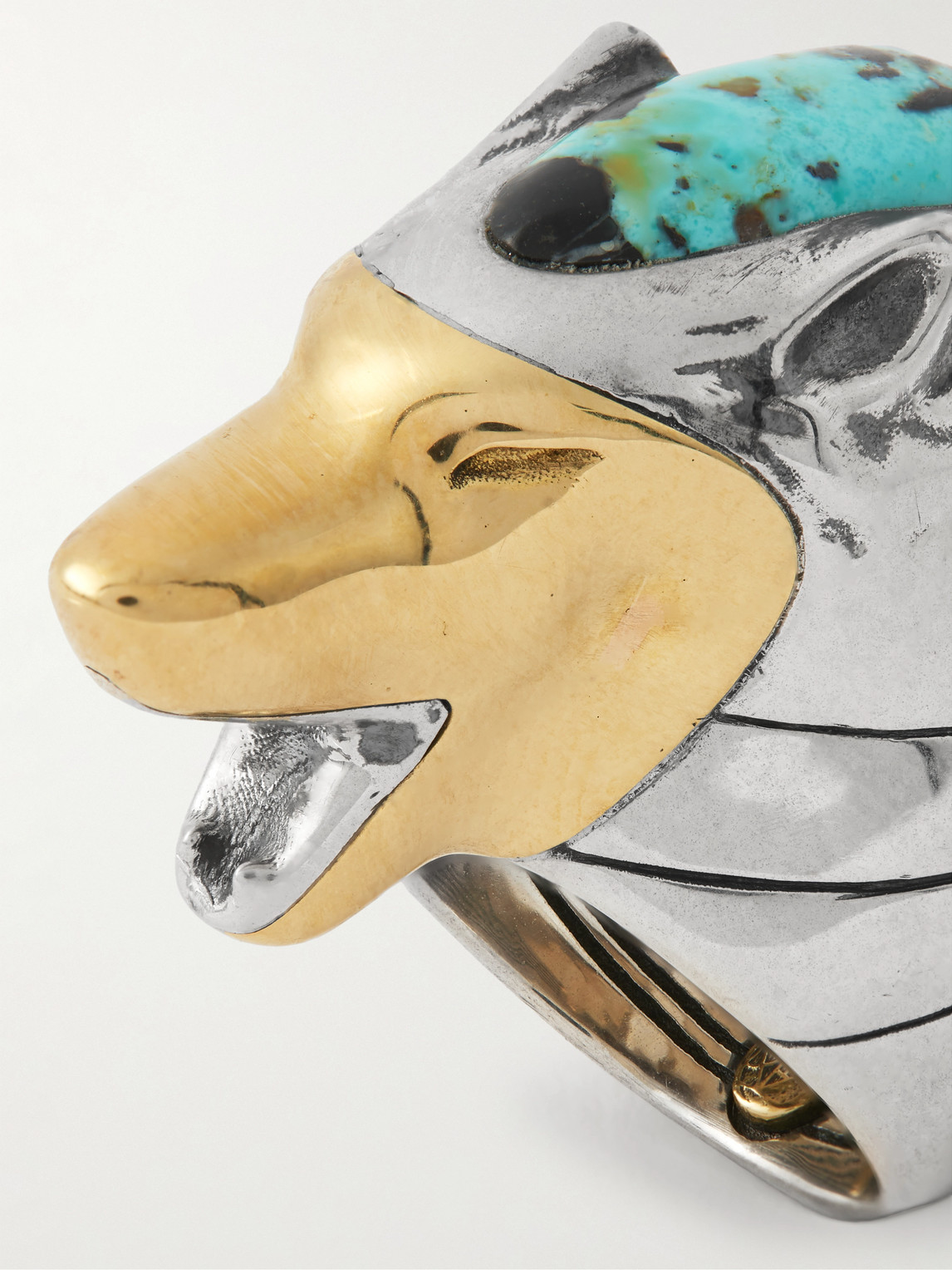 Jacques Marie Mage Yellowstone Forever Lamar Sterling Silver, 18-karat Gold And Turquoise Ring In Metallic