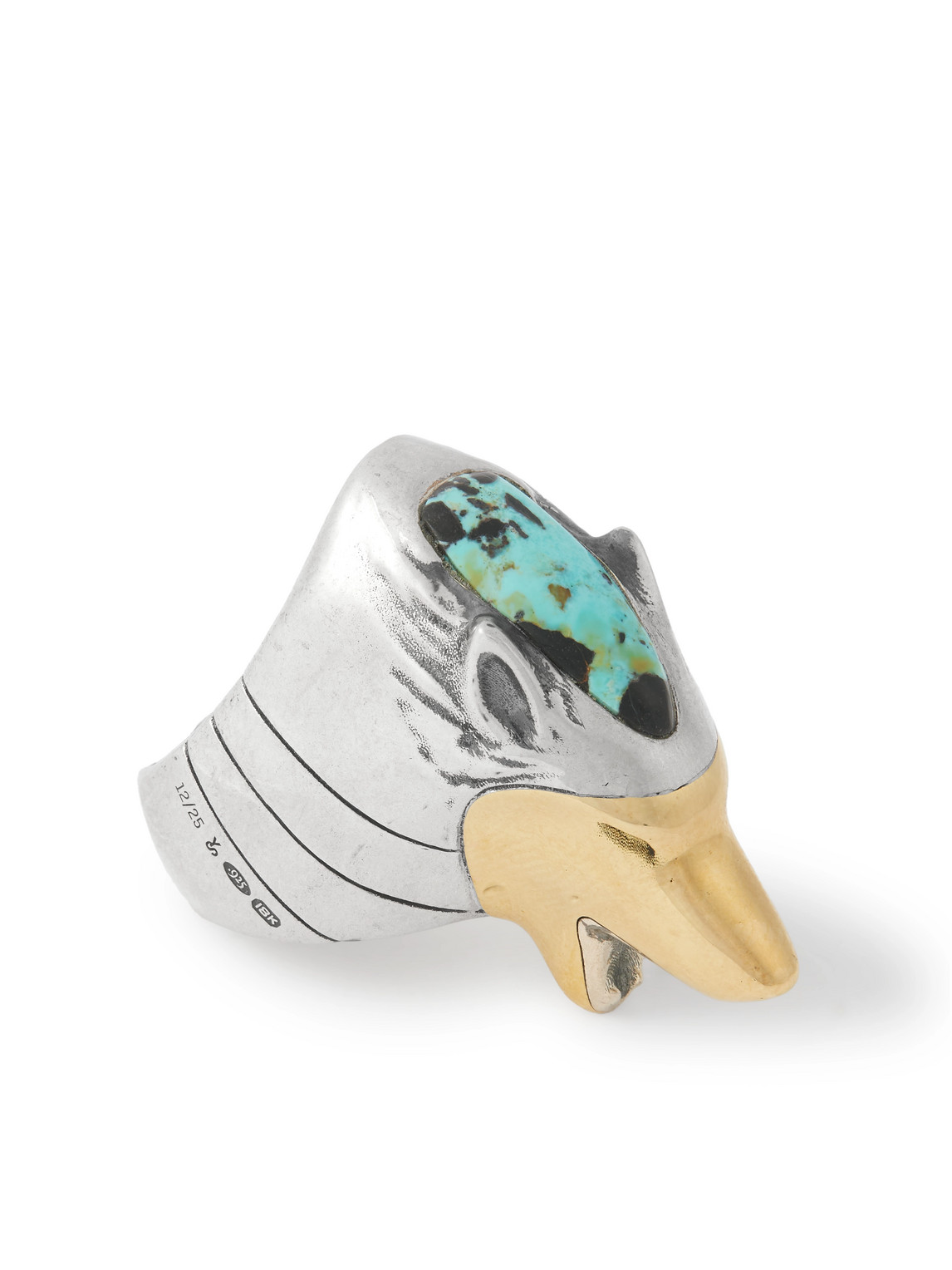Jacques Marie Mage Yellowstone Forever Lamar Sterling Silver, 18-karat Gold And Turquoise Ring In Metallic