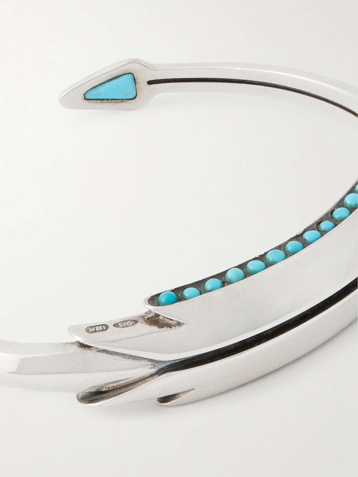 Jacques Marie Mage Weston Sterling Silver, Kingman Turquoise And 18-karat Gold Cuff In Silver