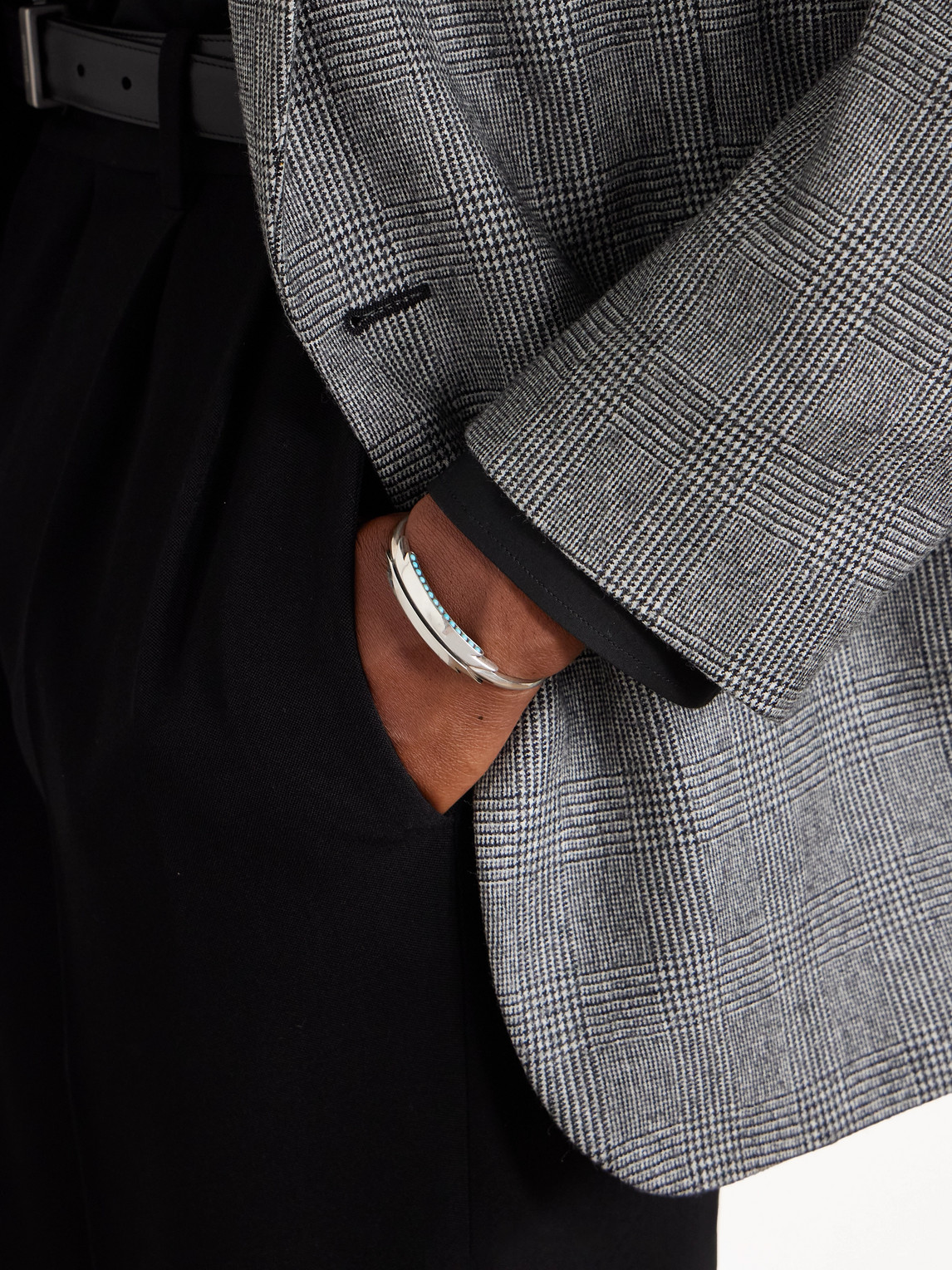 Jacques Marie Mage Weston Sterling Silver, Kingman Turquoise And 18-karat Gold Cuff In Silver