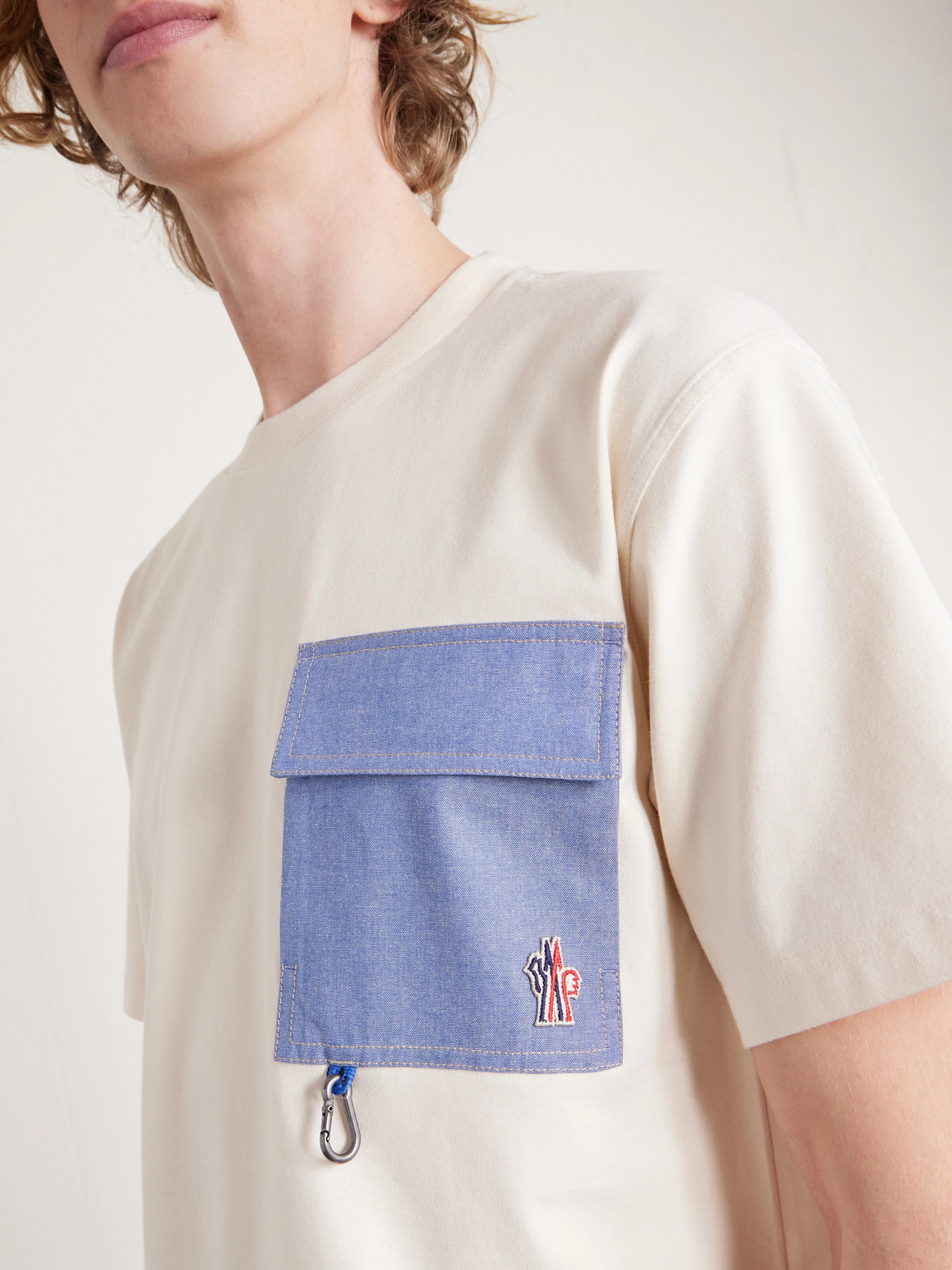 Grenoble - Logo-Appliquéd Chambray-Trimmed Stretch Cotton-Jersey T-Shirt
