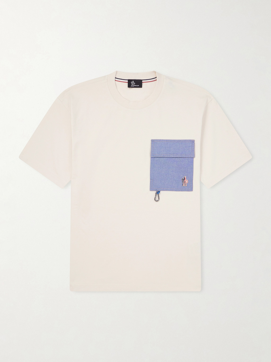 Grenoble - Logo-Appliquéd Chambray-Trimmed Stretch Cotton-Jersey T-Shirt