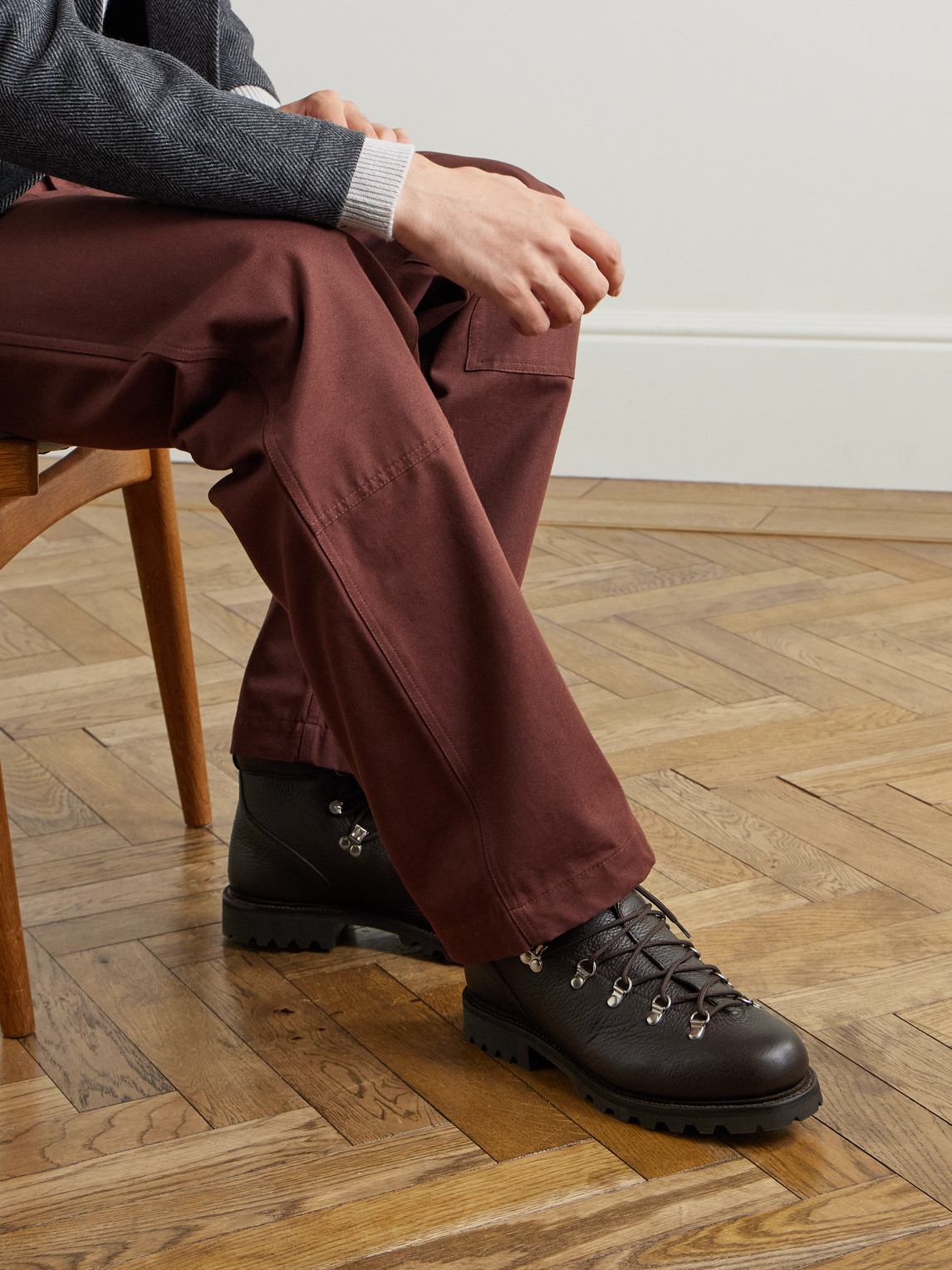 Morjas Full-grain Leather Hiking Boots In Brown