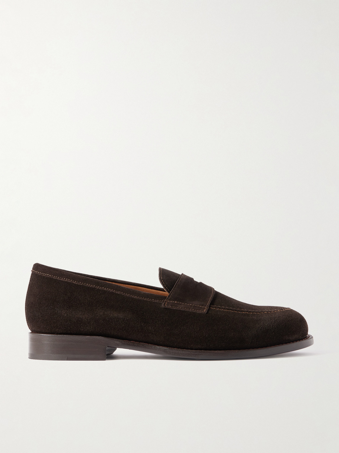 Morjas The Ivy Suede Penny Loafers In Brown