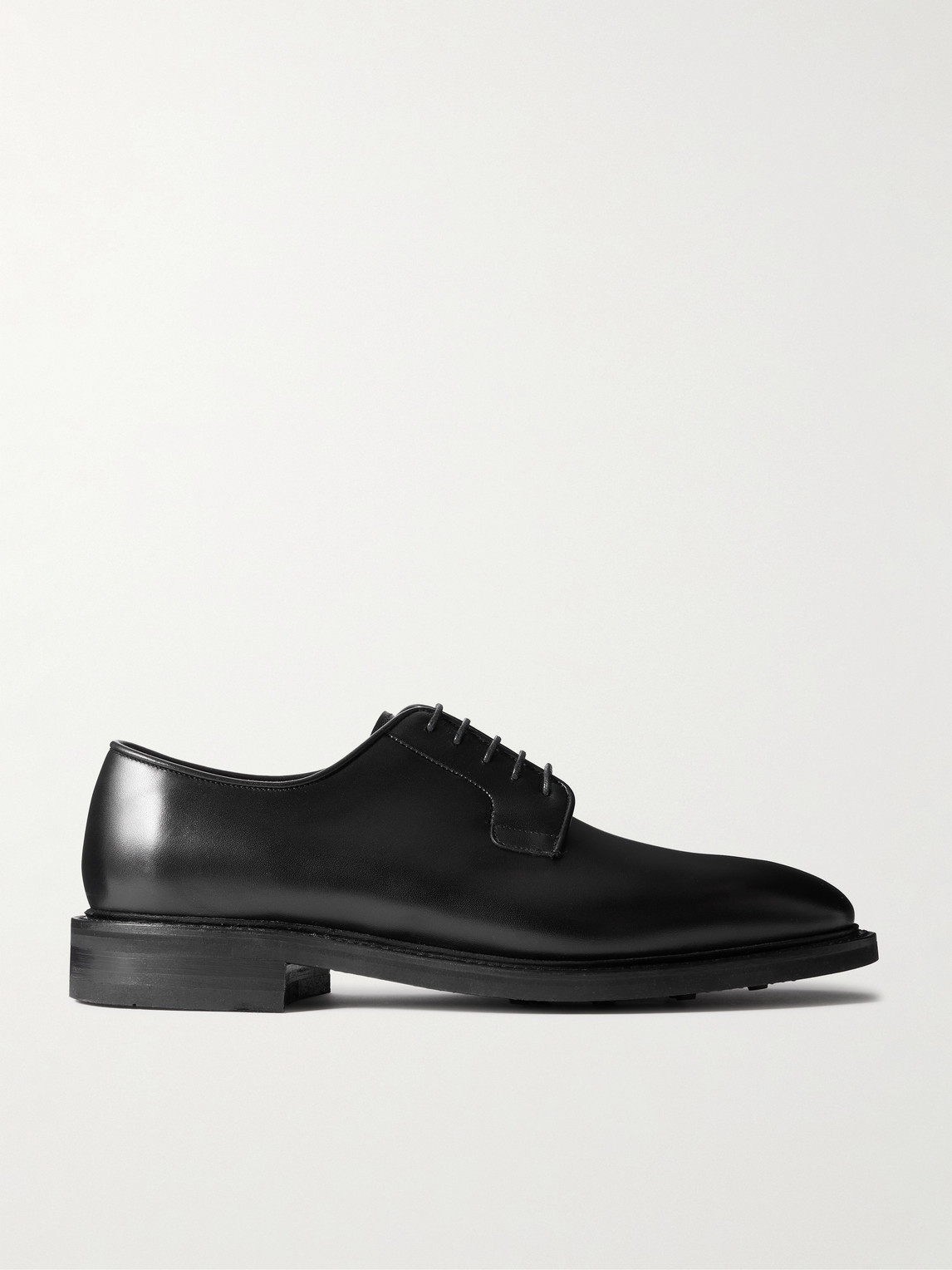 Morjas The Plain Toe Leather Derby Shoes In Black
