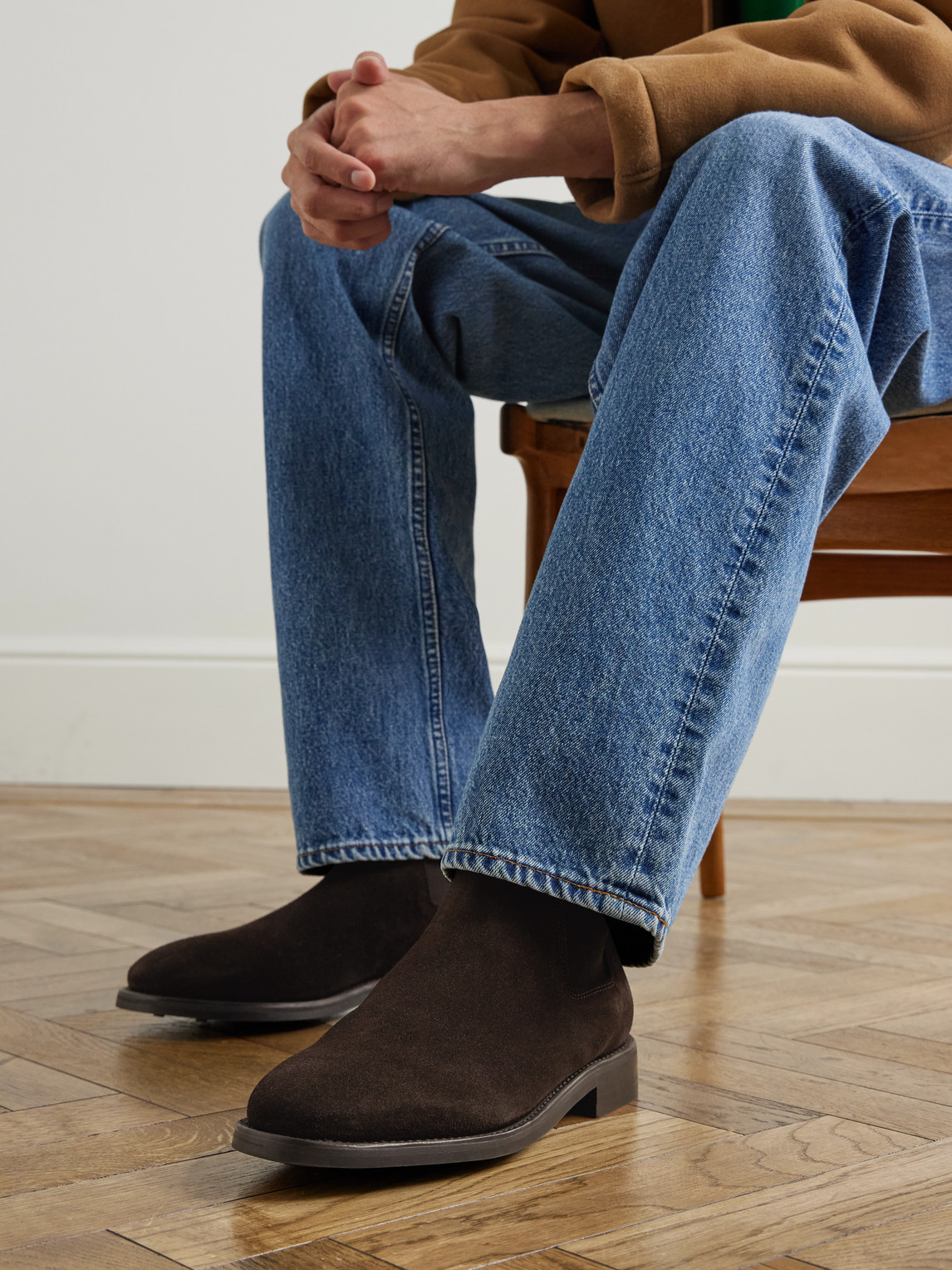 Morjas Suede Chelsea Boots In Brown