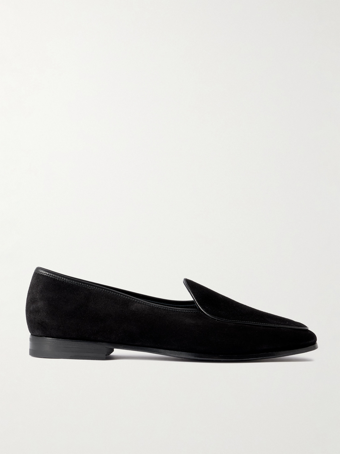 MORJAS The Belgian Leather-Trimmed Suede Loafers - Men