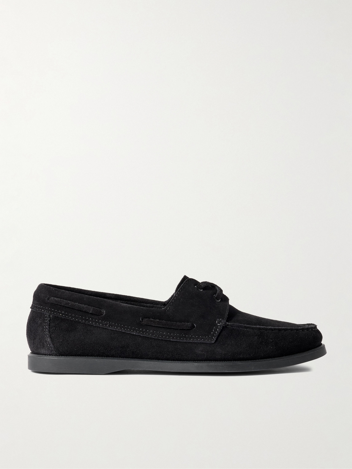 Morjas Suede Boat Shoes In Black